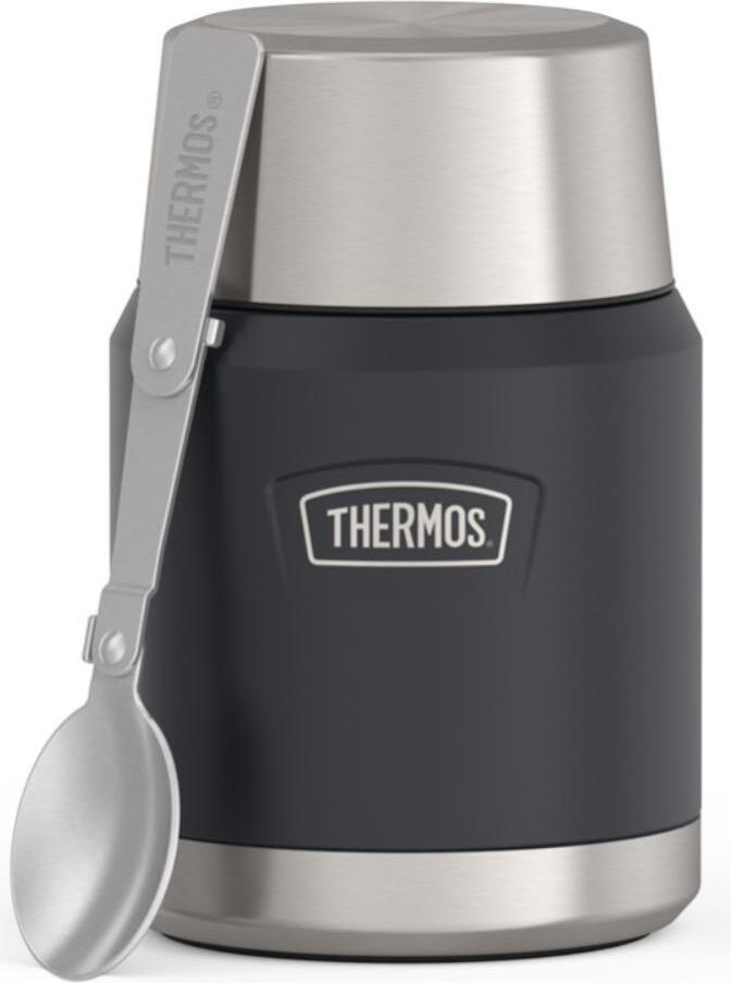 Termos obiadowy ze składaną łyżką Icon 470 ml ciemnoszary 2 el.