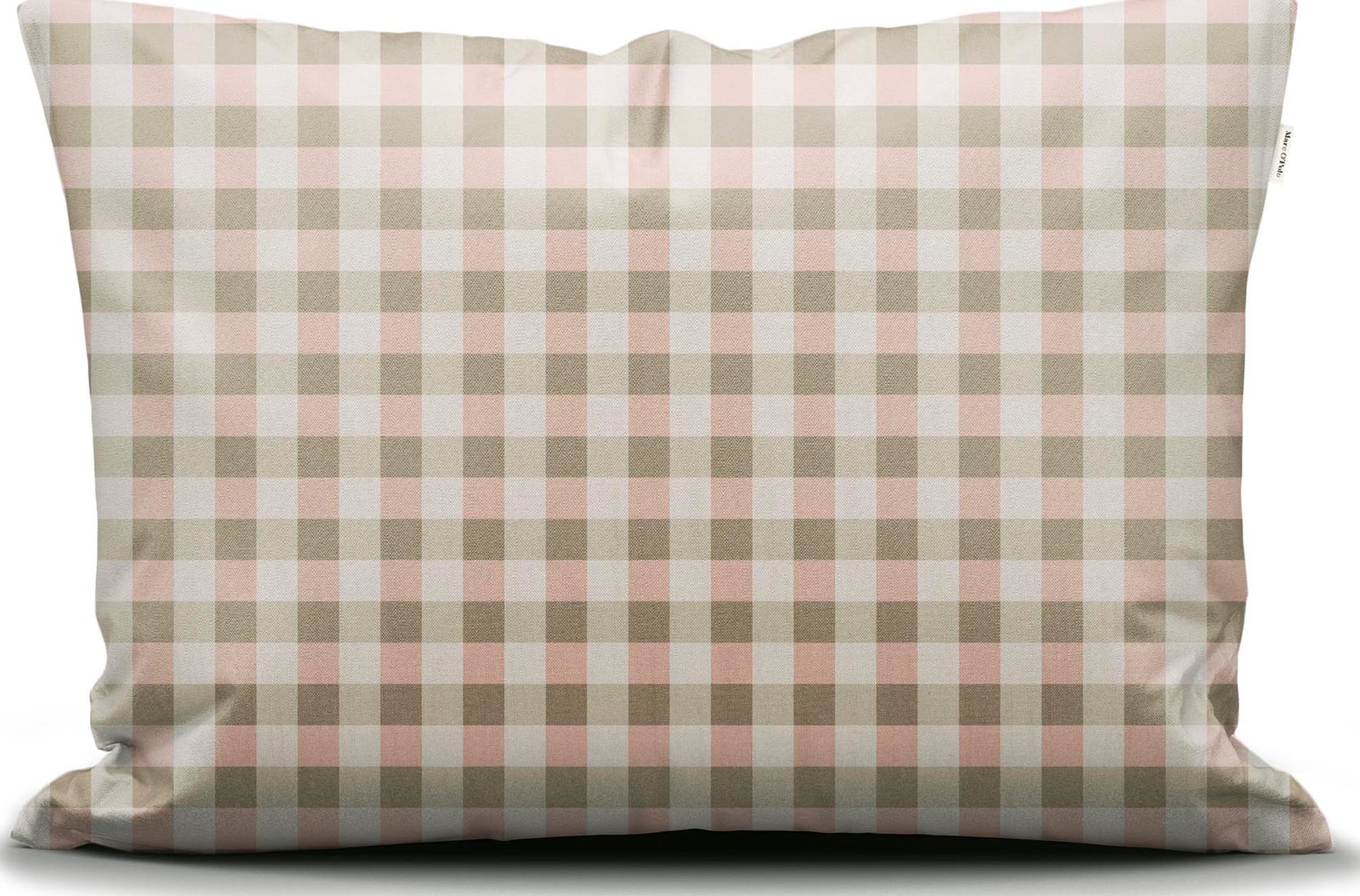 Poszewka na poduszkę Gyda w kratkę 60 x 70 cm beżowo-różowa