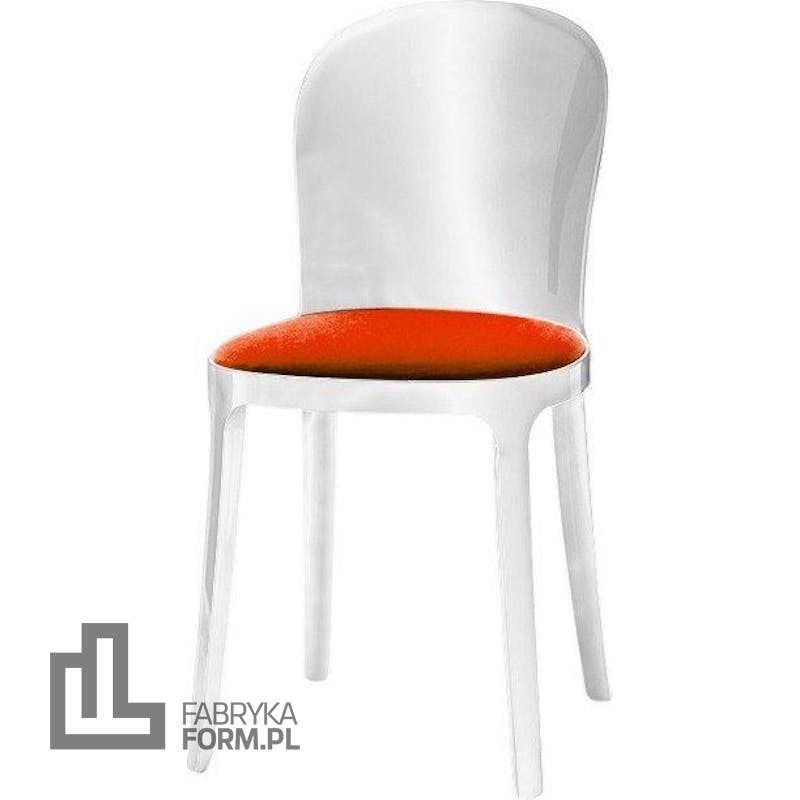 Krzesło przezroczyste bezbarwne Vanity czerwony materiał