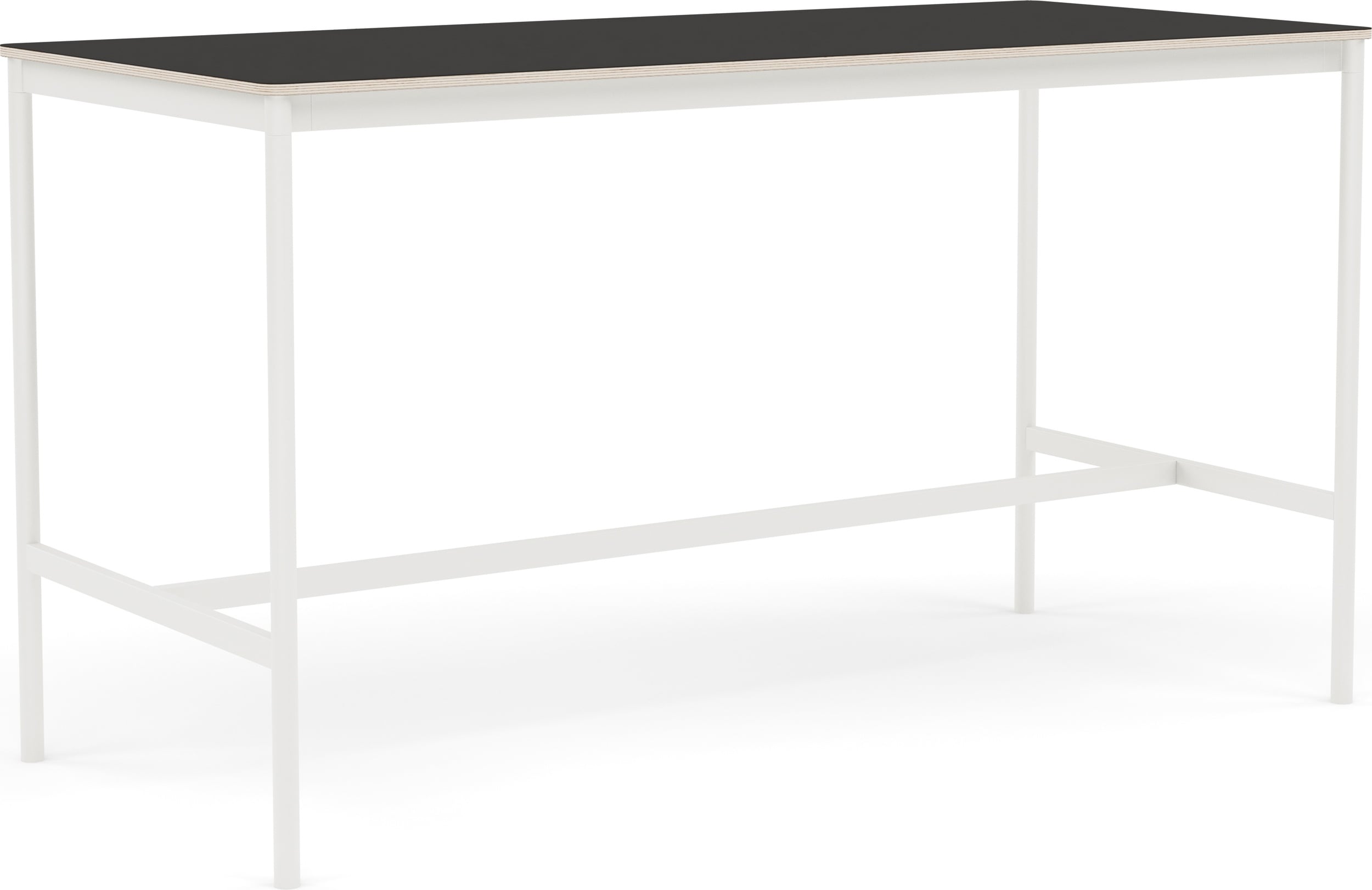 Stół Base 190 x 85 x 105 cm czarny z laminowanym blatem ze sklejką i białą ramą