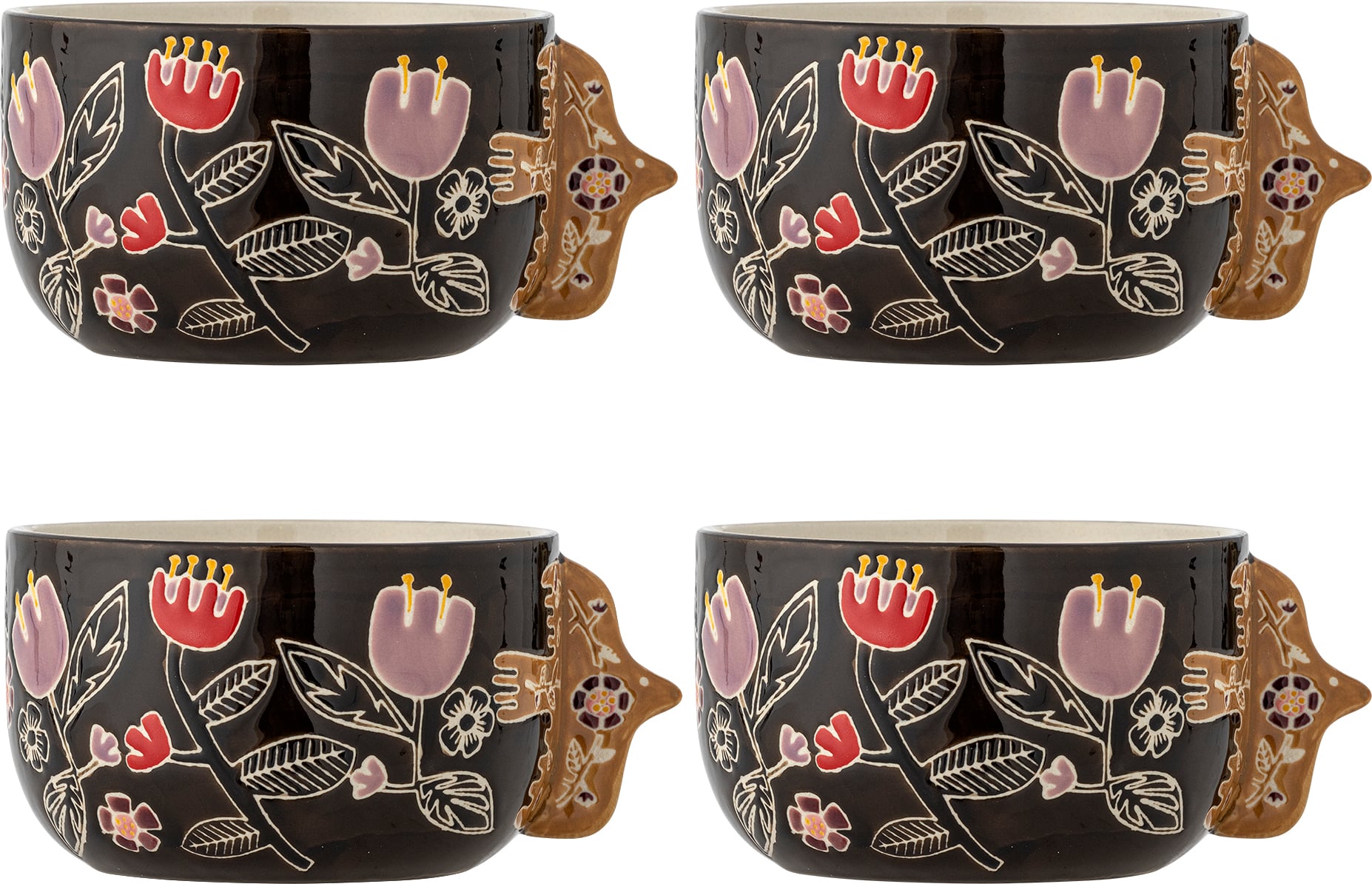 Miski Vivielle 13 cm czarne 4 szt.