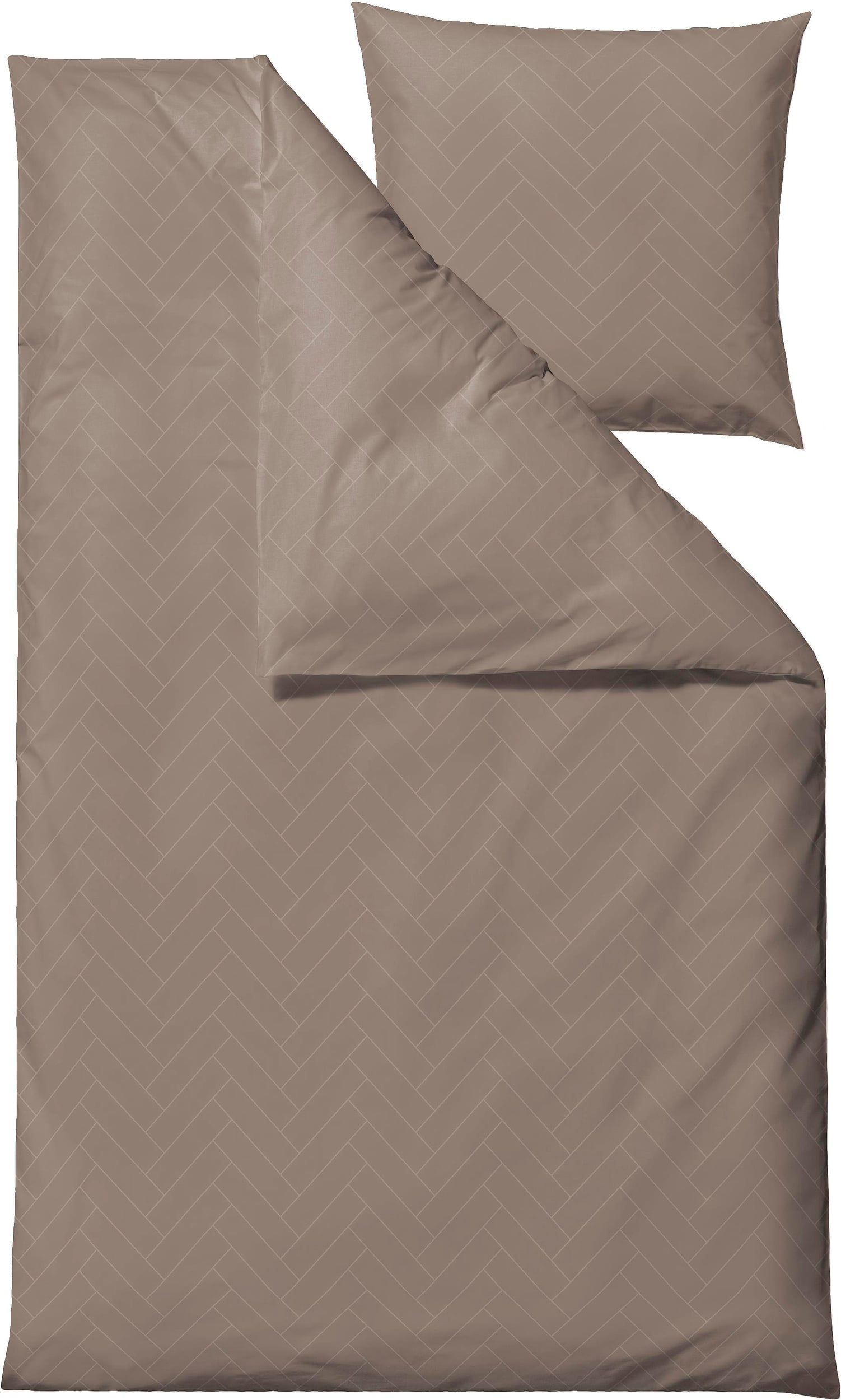 Pościel Tiles 140 x 220 cm taupe z poszewką na poduszkę 60 x 63 cm