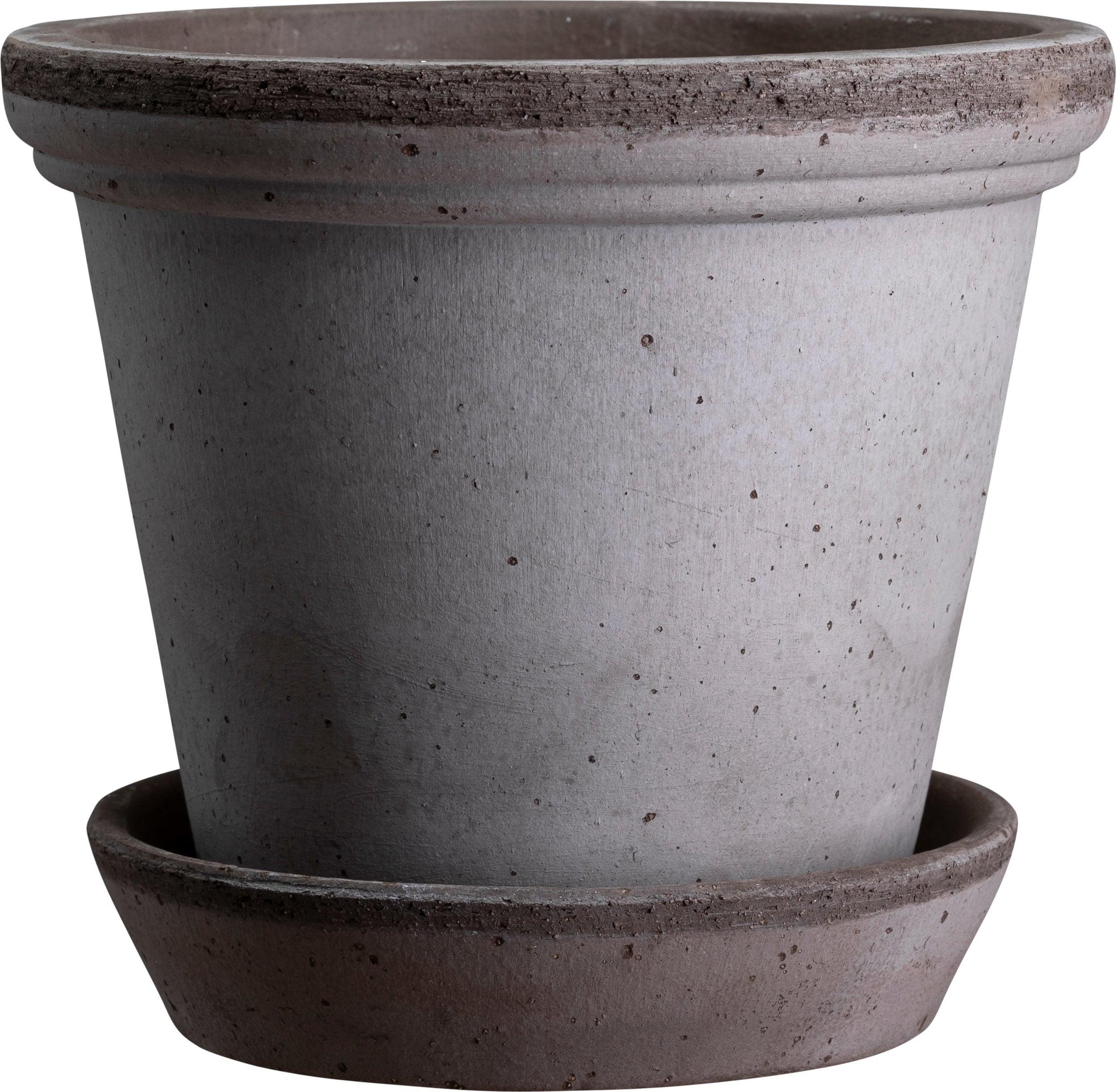 Doniczka Flora 10 cm szara z podstawką