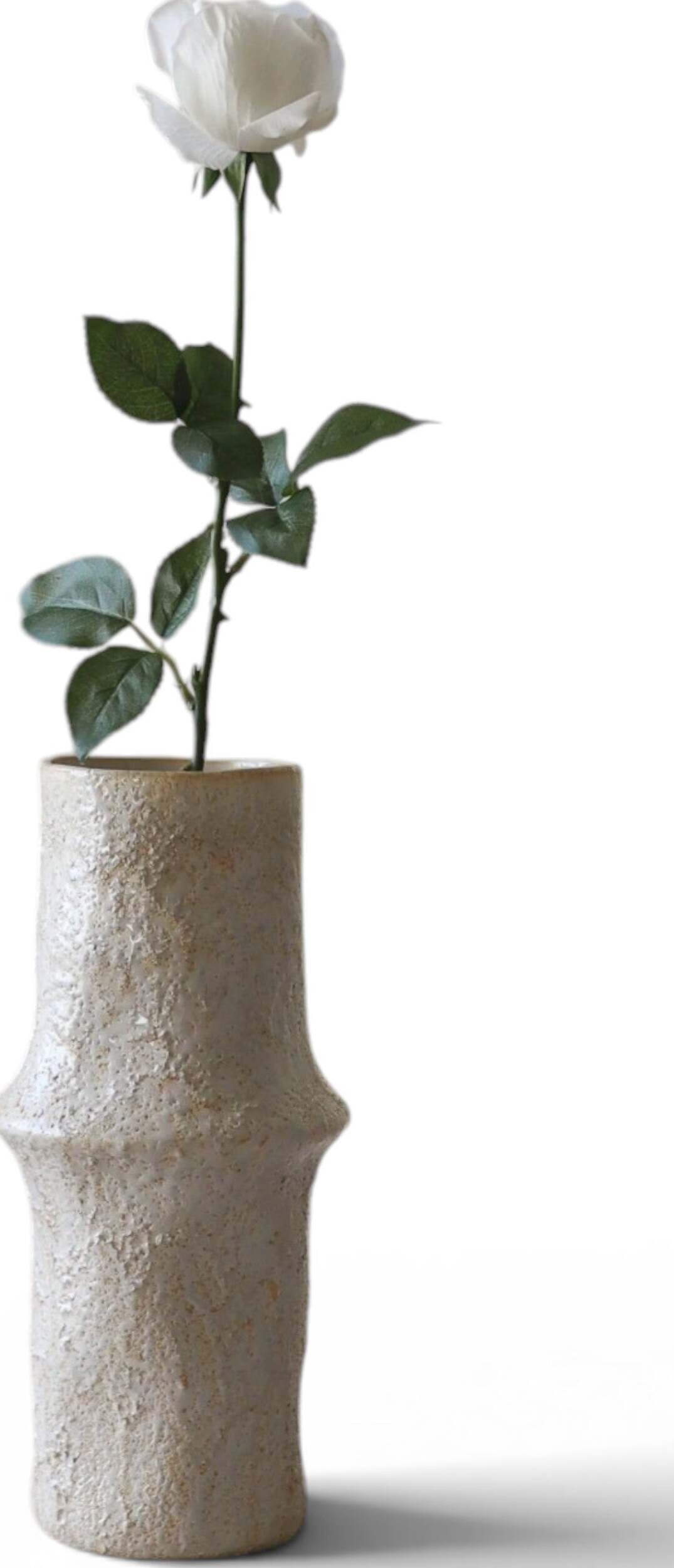 Kwiat sztuczny Botane róża 65 cm biała na długiej łodydze