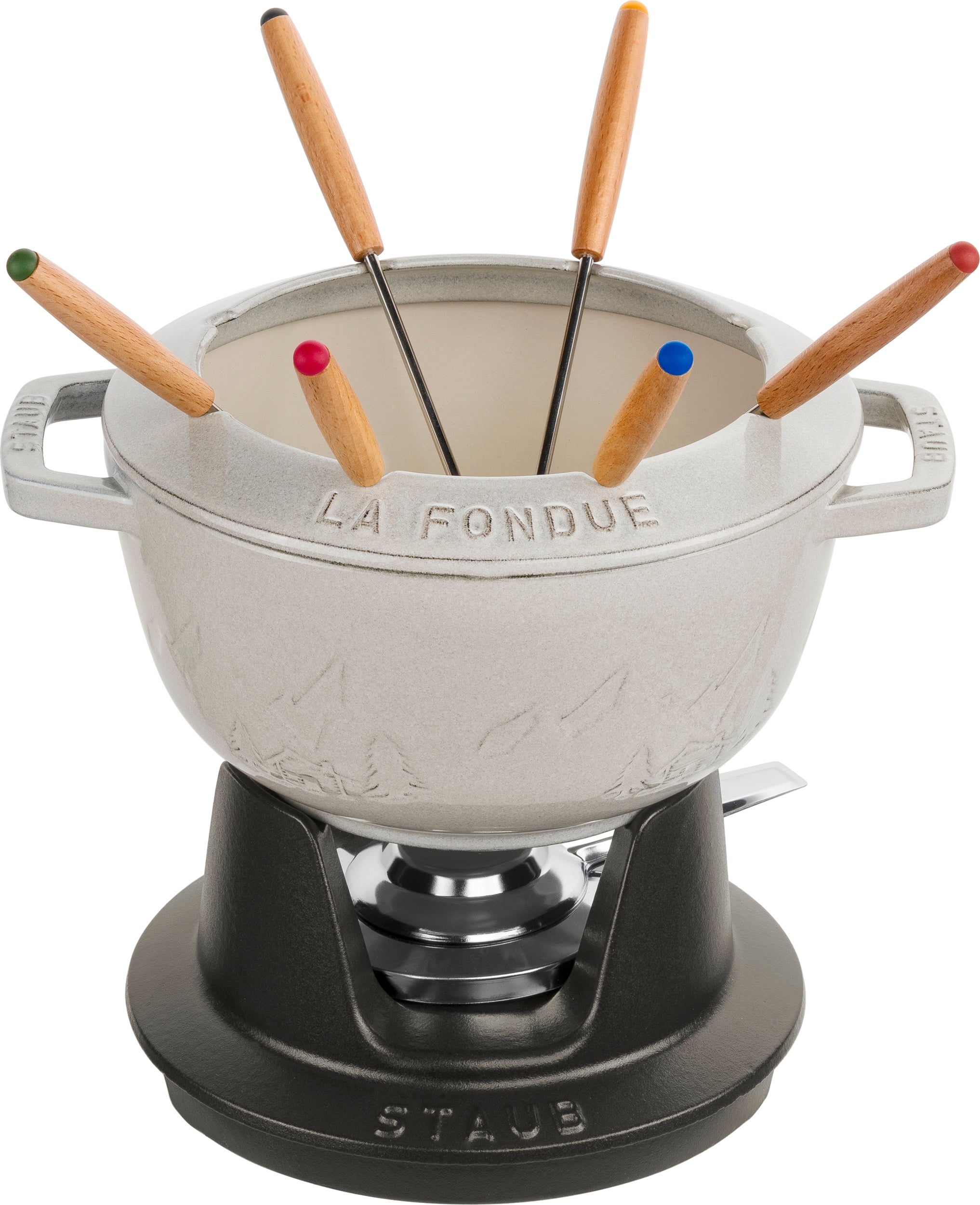 Zestaw do fondue Staub 20 cm biała trufla 10 el.