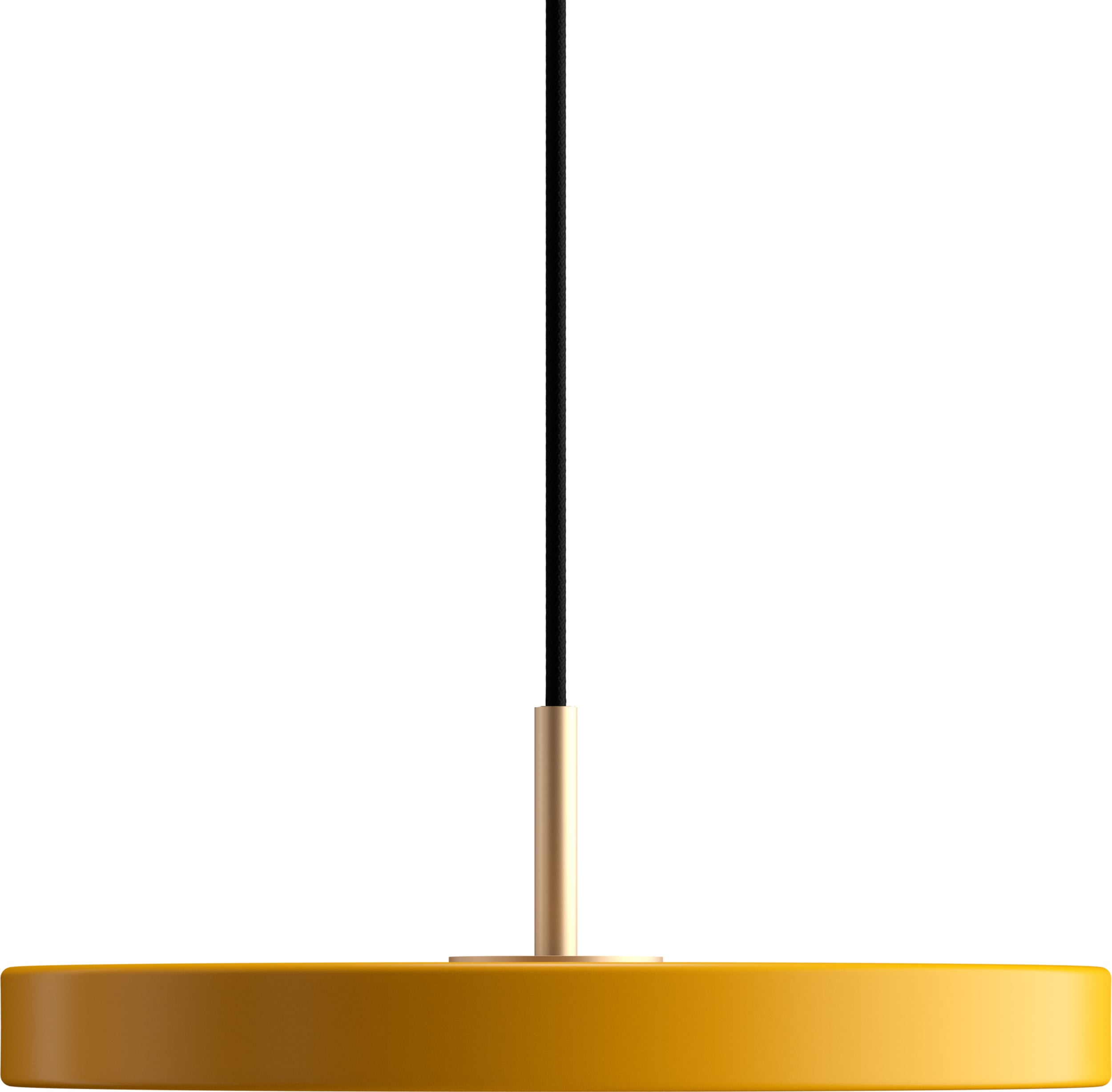Lampa wisząca Asteria Mini żółta ze złotym mocowaniem