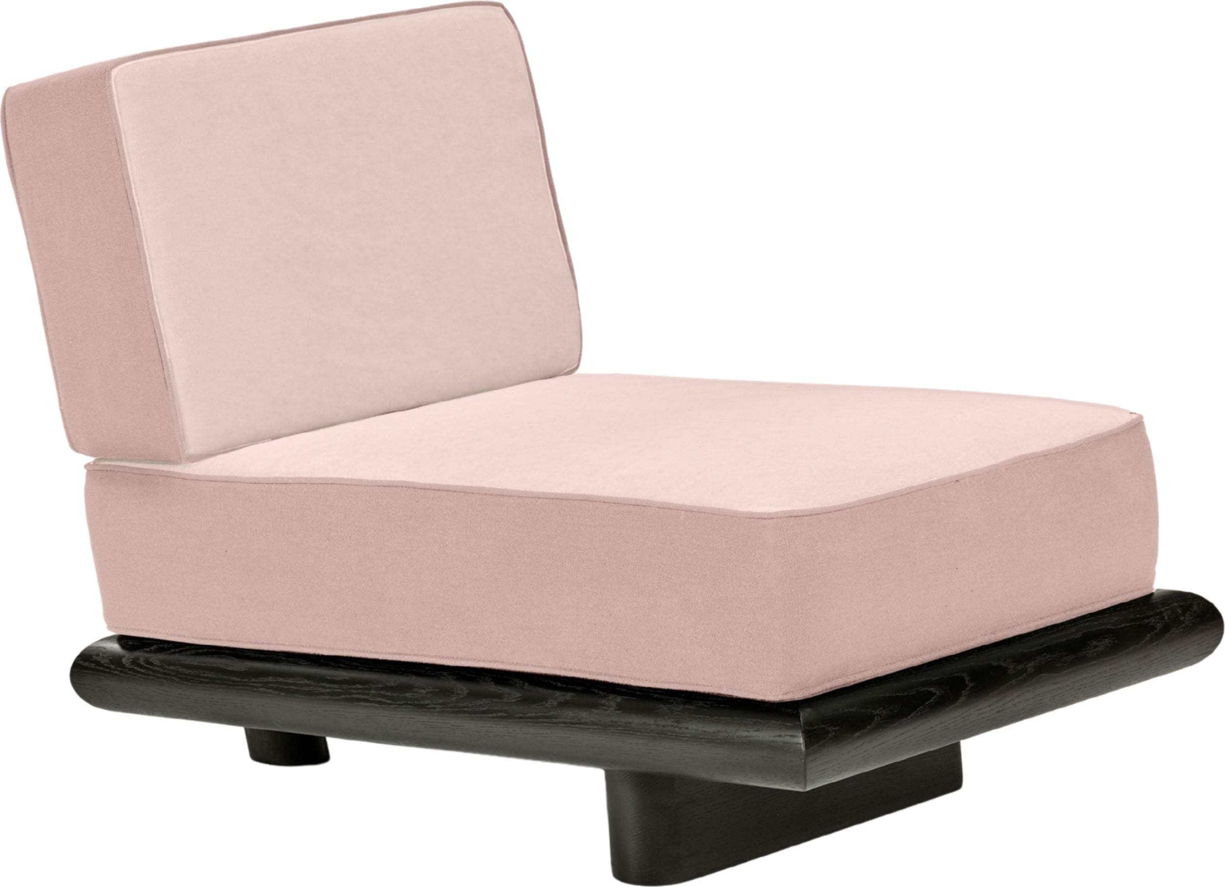 Sofa jednoosobowa Ono Velvet 95 cm różowa czarny dąb
