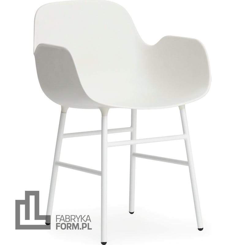 Fotel Form stalowe nogi biały