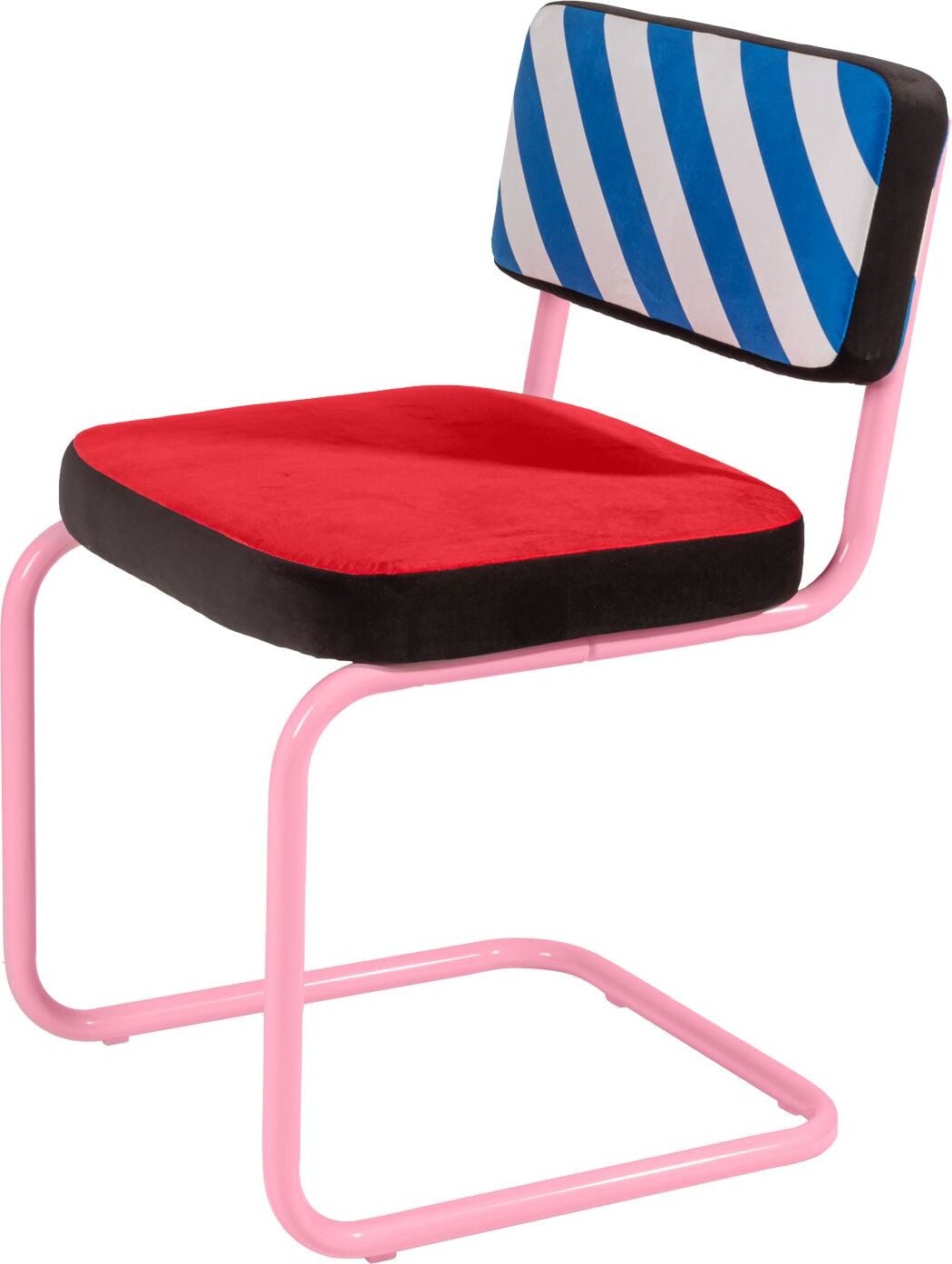 Krzesło Seletti Superchair w paski z różową ramą