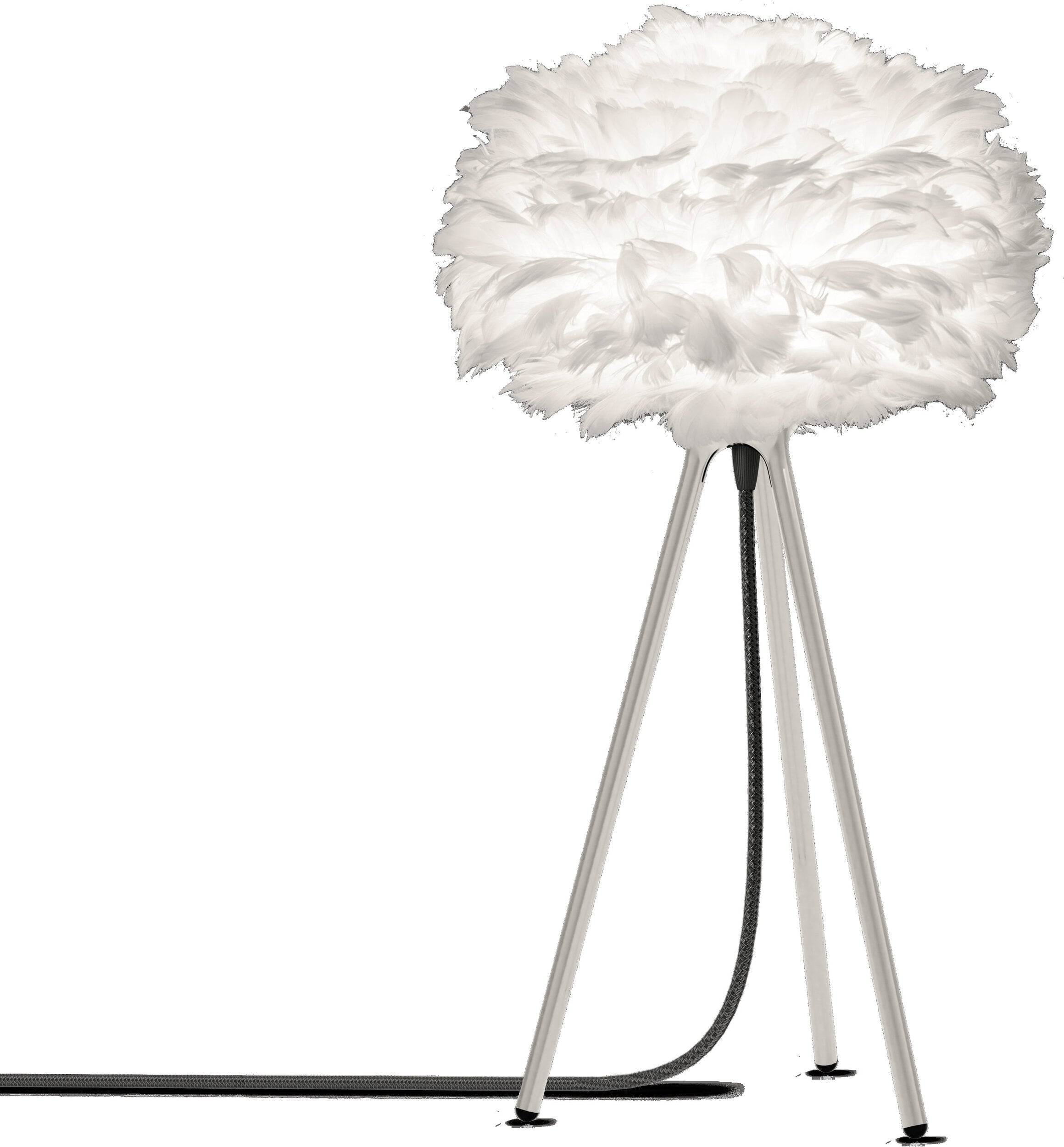 Lampa stołowa Eos 22 cm biała na wysokim trójnogu srebrnym