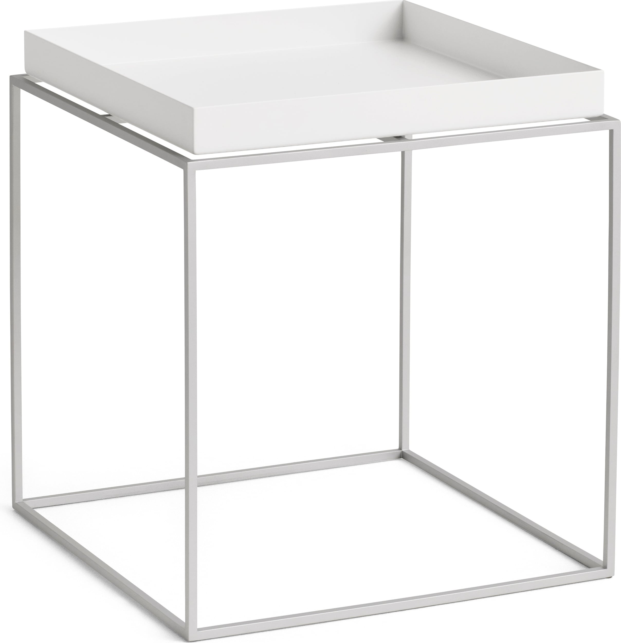 Stolik kawowy Tray 40 x 40 x 44 cm biały ze stalową ramą