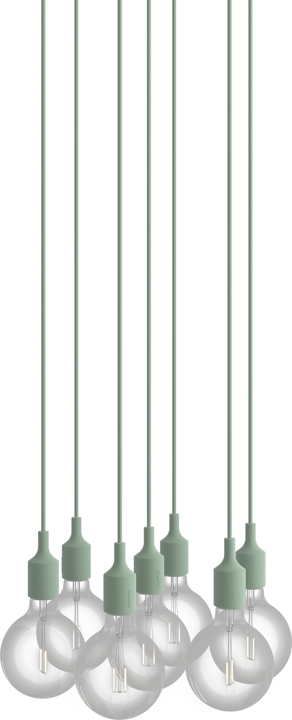 Lampa wisząca E27 7-punktowa jasnozielona