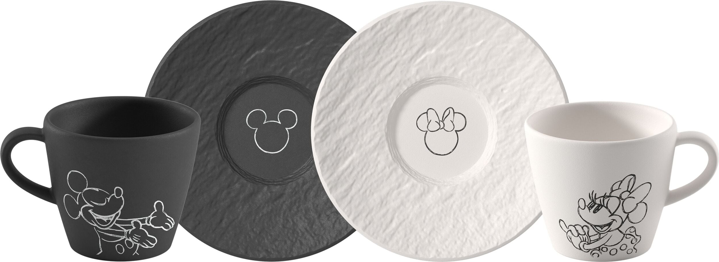 Filiżanki do espresso ze spodkami Manufacture Rock Mickey Mouse 60 ml 2 szt.