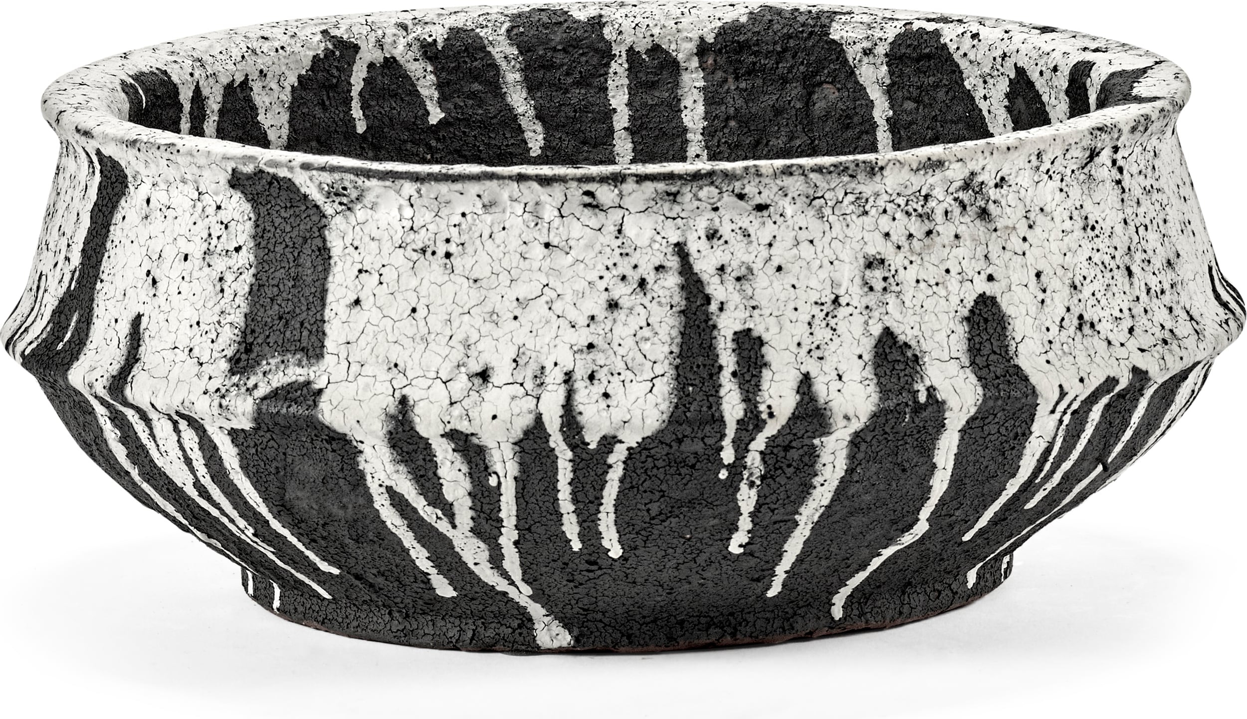 Osłonka na doniczkę Dune 31 cm biało-czarna