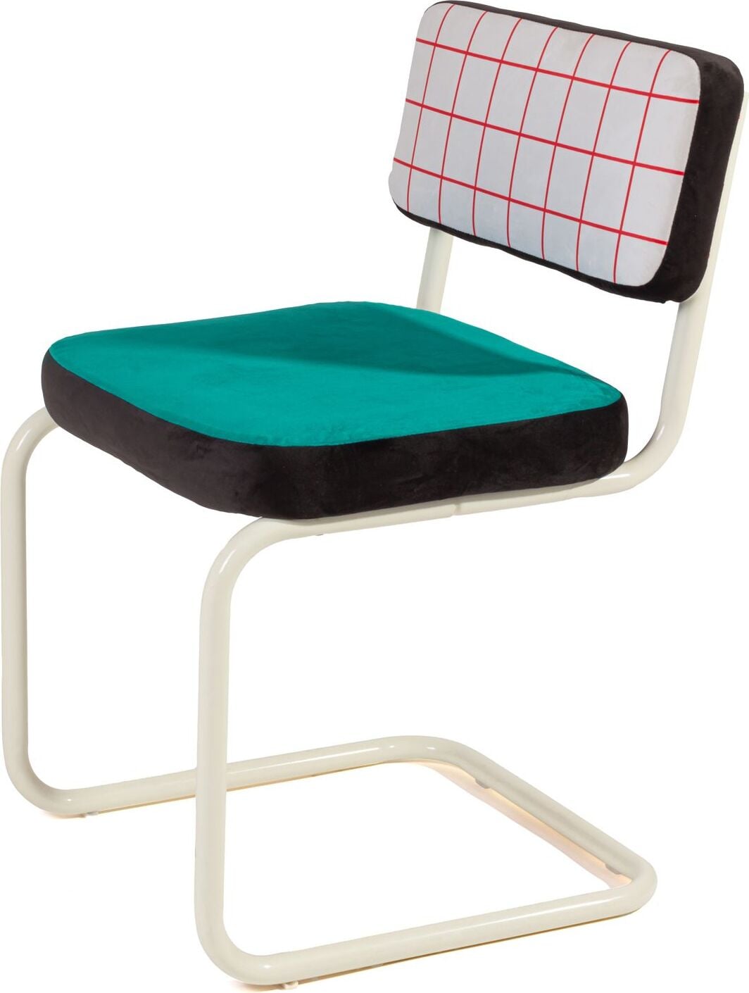 Krzesło Seletti Superchair w kratkę z beżową ramą