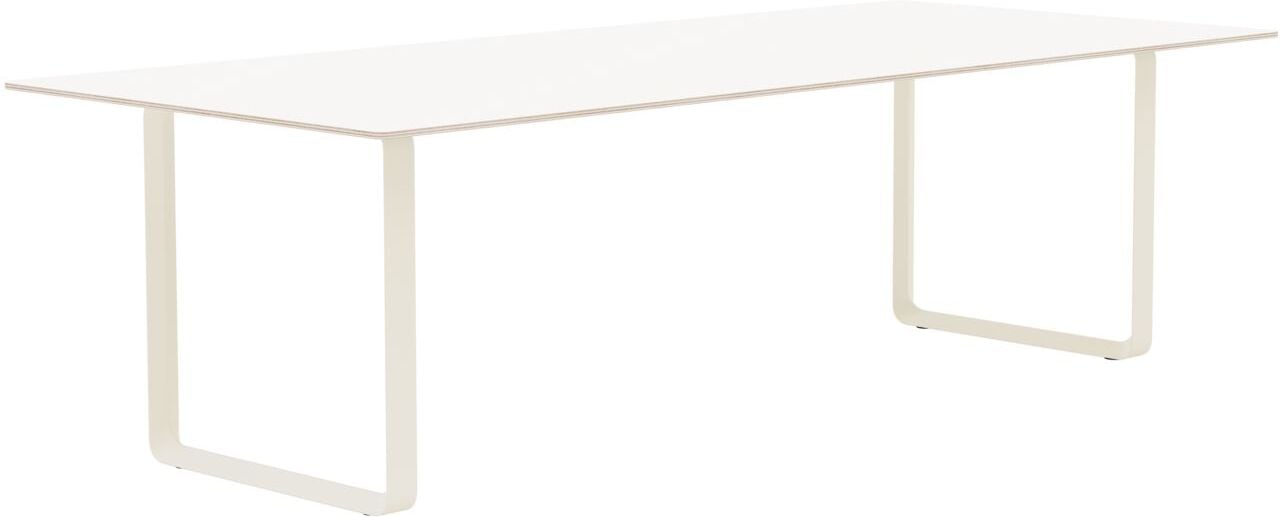 Stół Muuto 255 x 108 cm biały laminowany nogi piaskowe