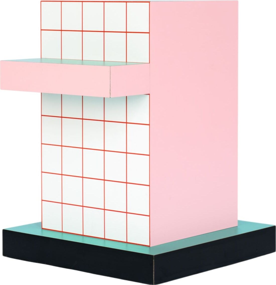 Stolik boczny Seletti Supersidetable w kratkę czerwony