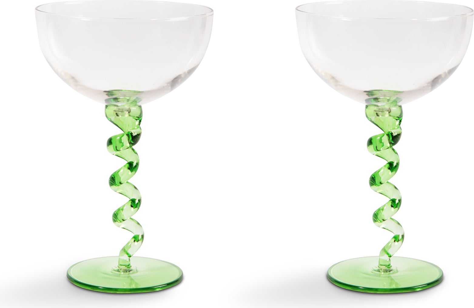 Kieliszki do koktajli Spiral 200 ml zielone 2 szt.