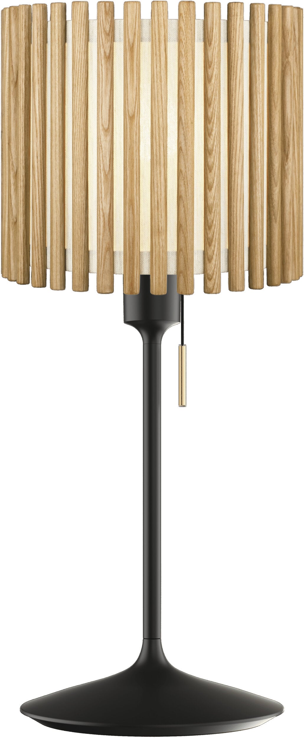 Lampa stołowa Komorebi okrągła 29 4 cm naturalny dąb z czarną podstawą