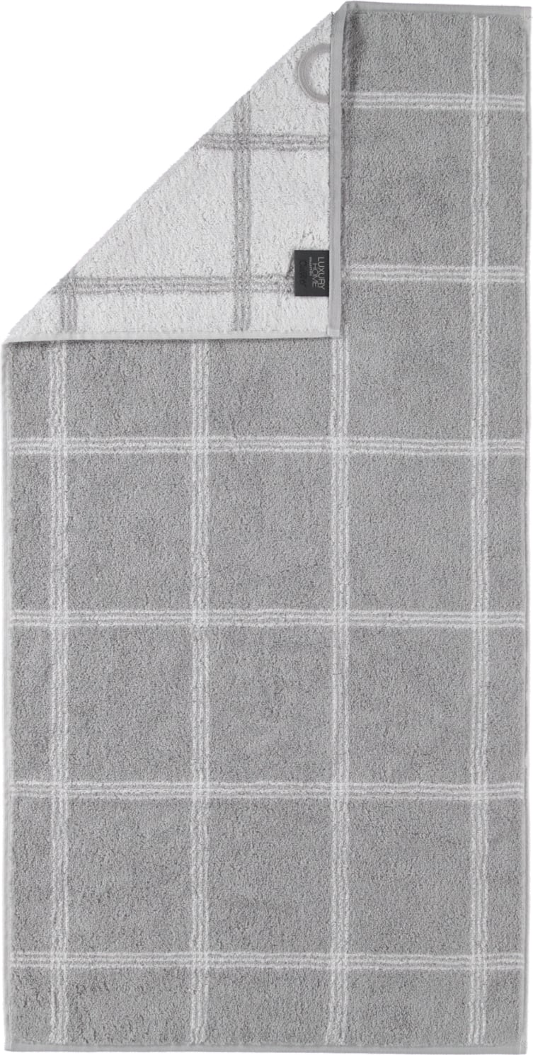 Ręcznik Two-Tone w kratę 80 x 150 cm platynowy