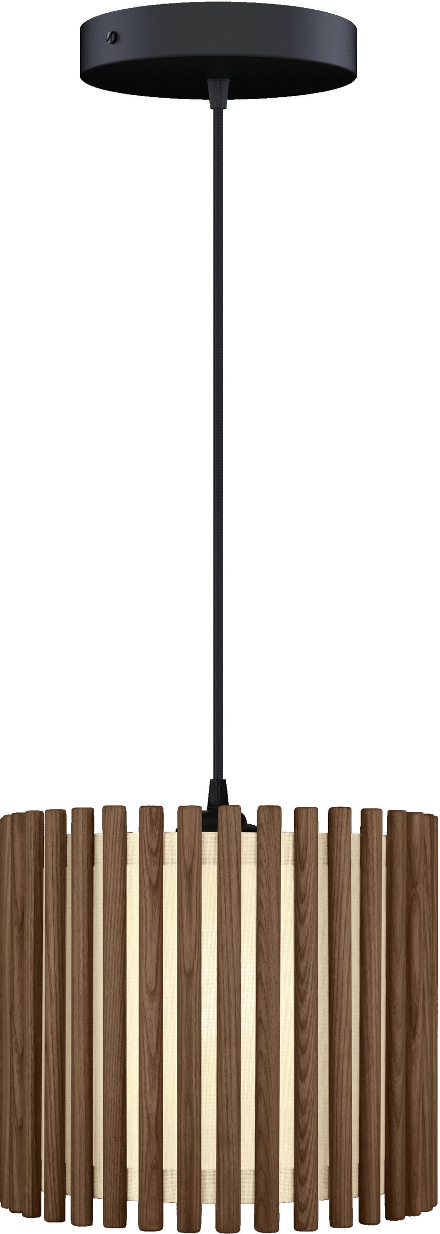 Lampa wisząca Komorebi okrągła 29 4 cm ciemny dąb z czarną rozetą