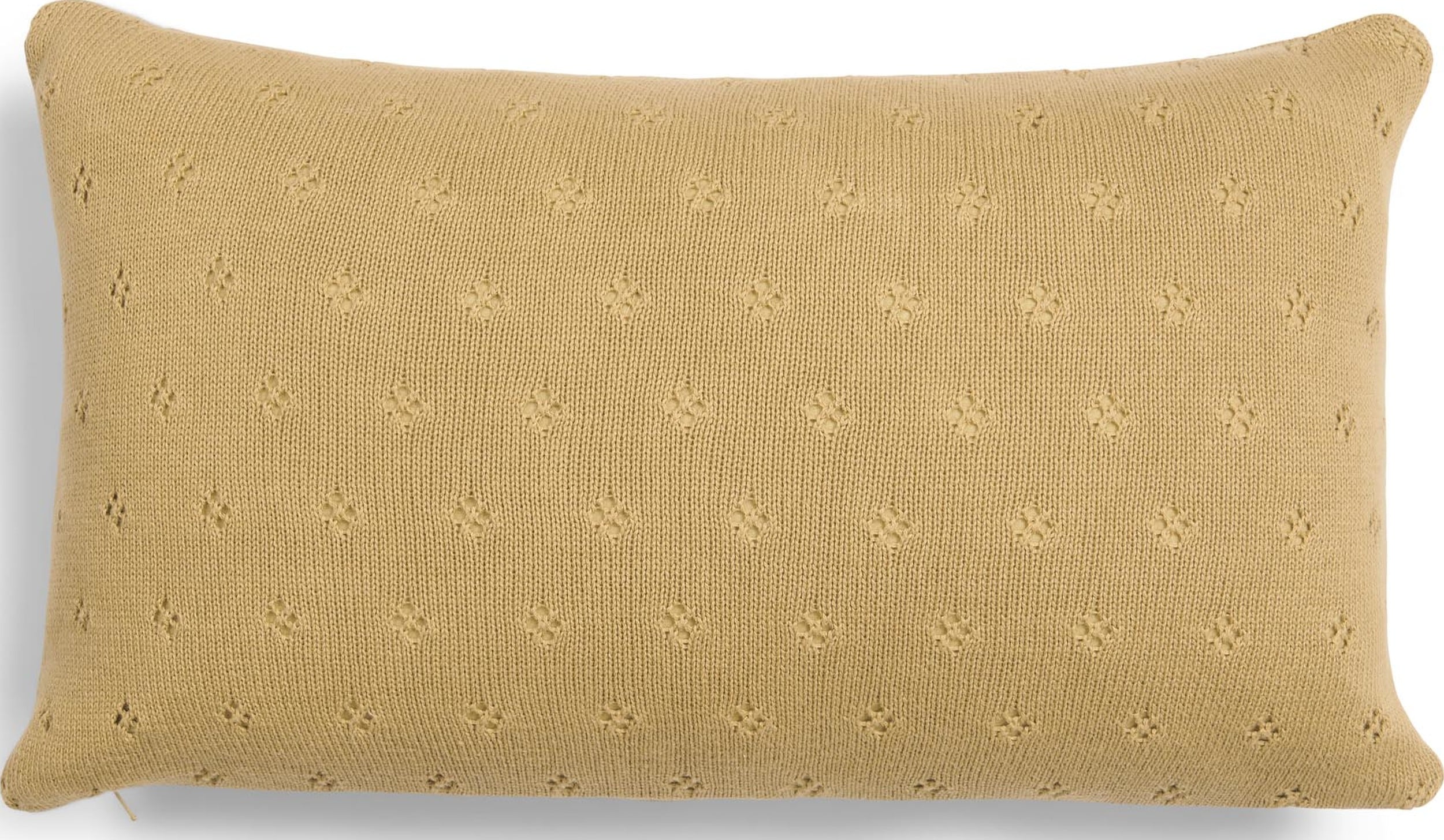 Poduszka dekoracyjna Knitted Ajour 30 x 50 cm żółta