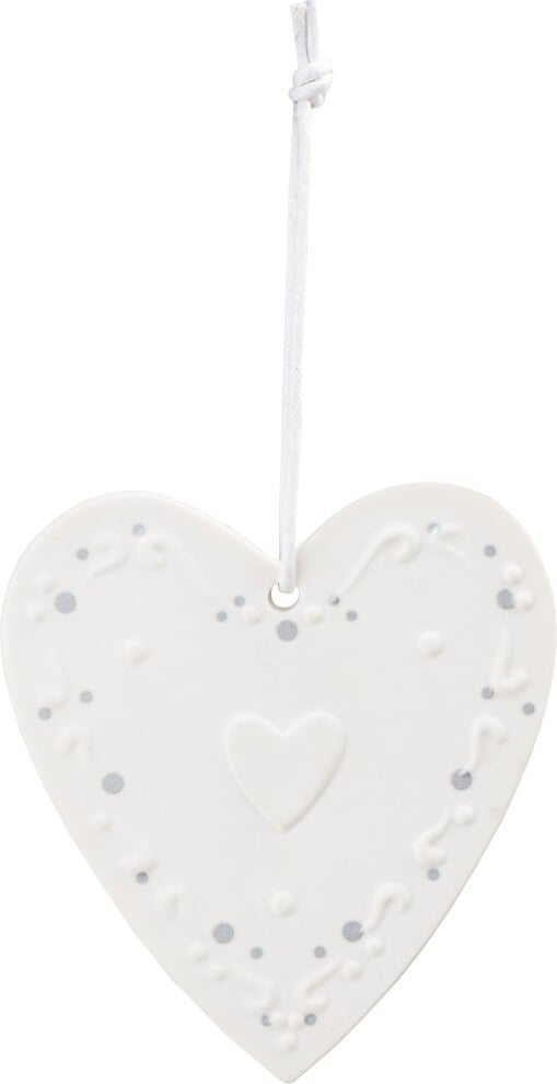 Zawieszka świąteczna Heart porcelanowa
