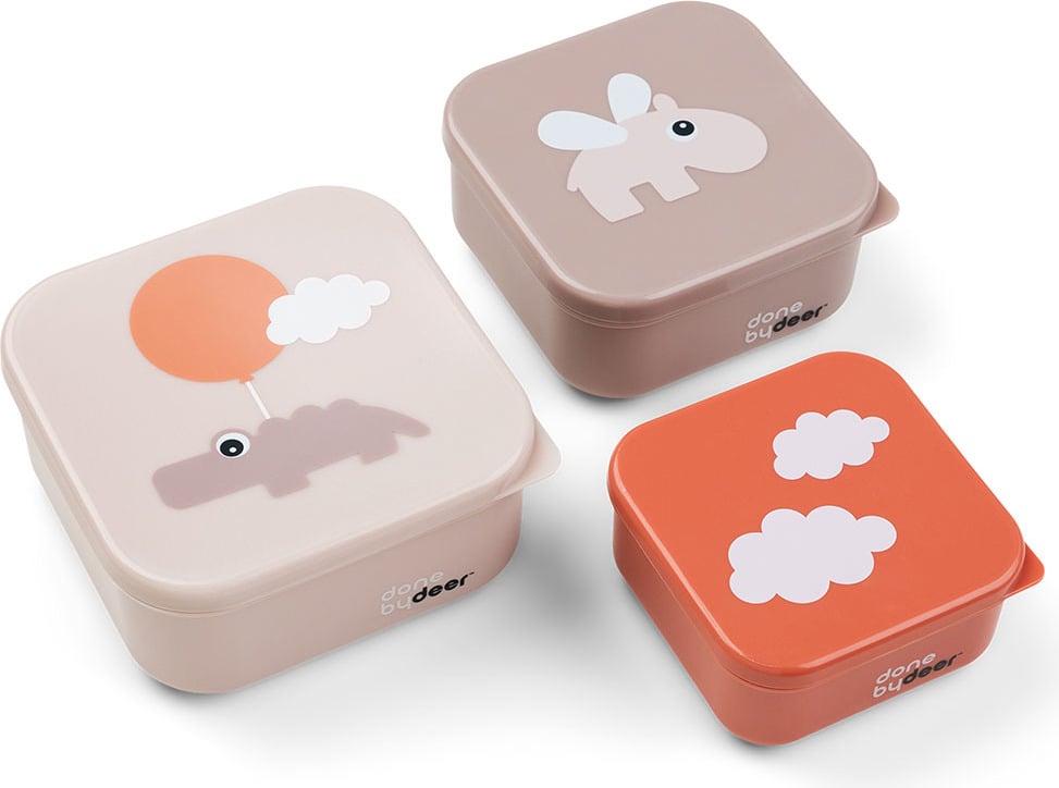 Pojemniki na przekąski Happy Clouds różowo-pomarańczowe 3 szt.