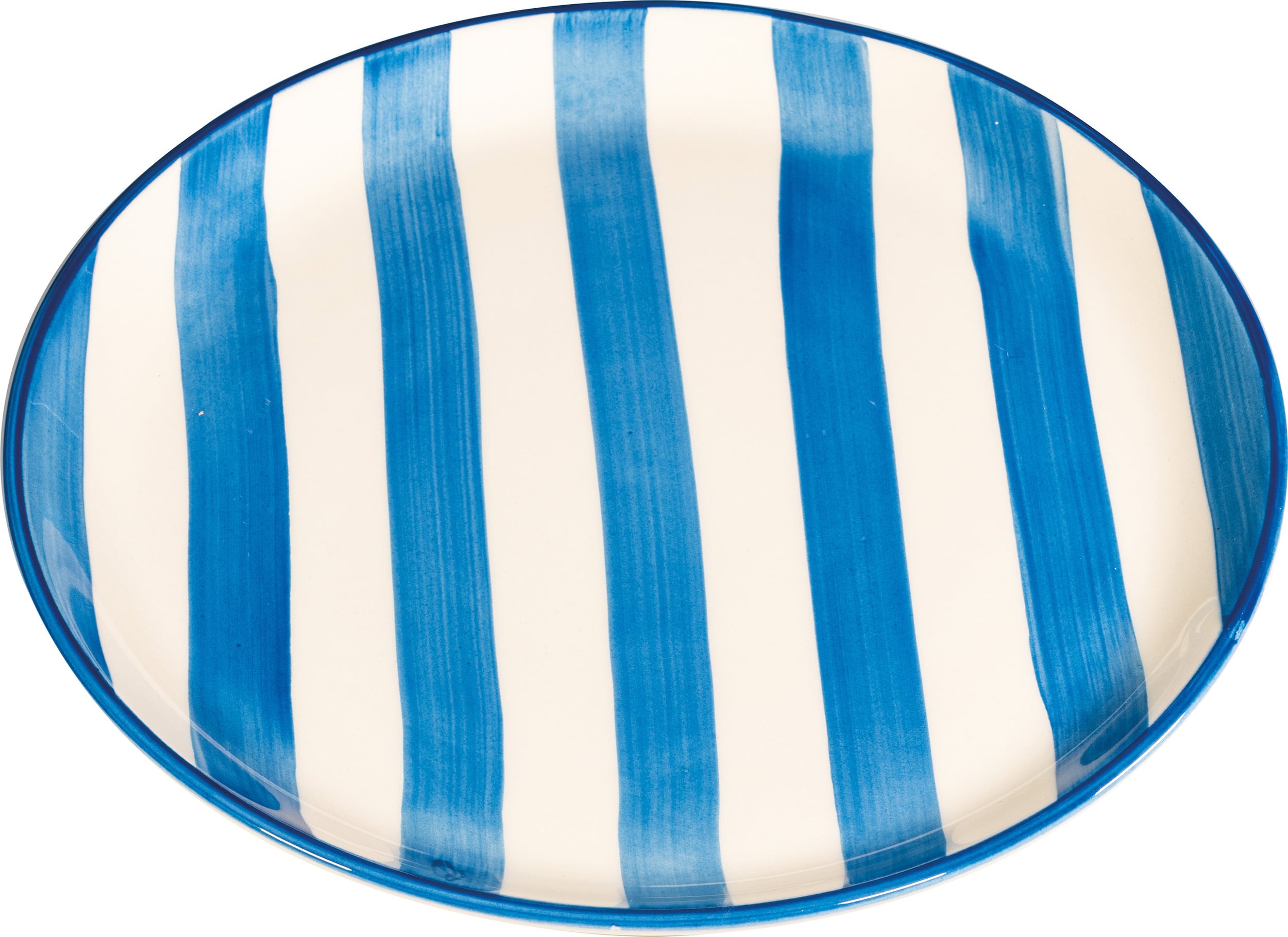 Talerz śniadaniowy Lido Righe w paski 21 cm niebieski
