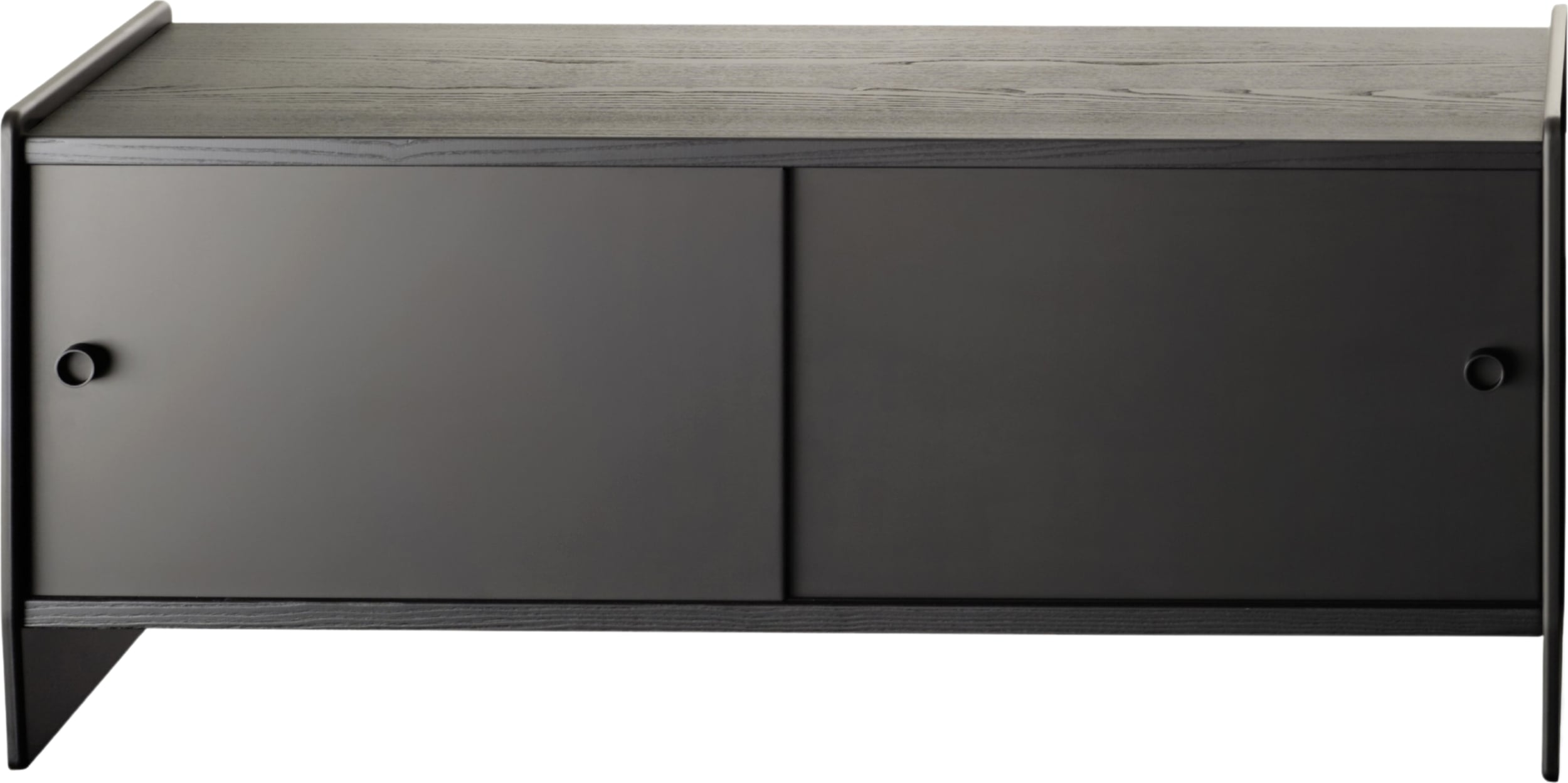 Szafka niska Theca 93 cm MDF czarna czarny jesion