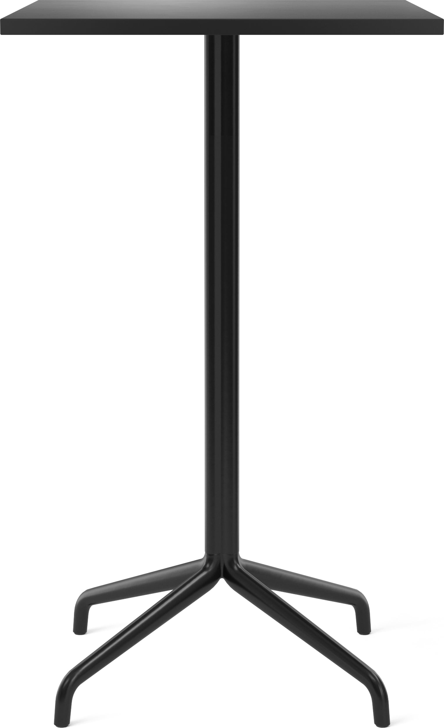Stół barowy Harbour Column Star Base kwadratowy 103 cm czarny z blatem pokrytym linoleum