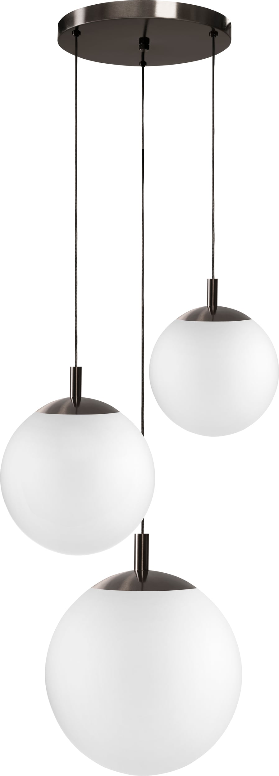 Lampa wisząca Alur 2 tytan z białymi kloszami