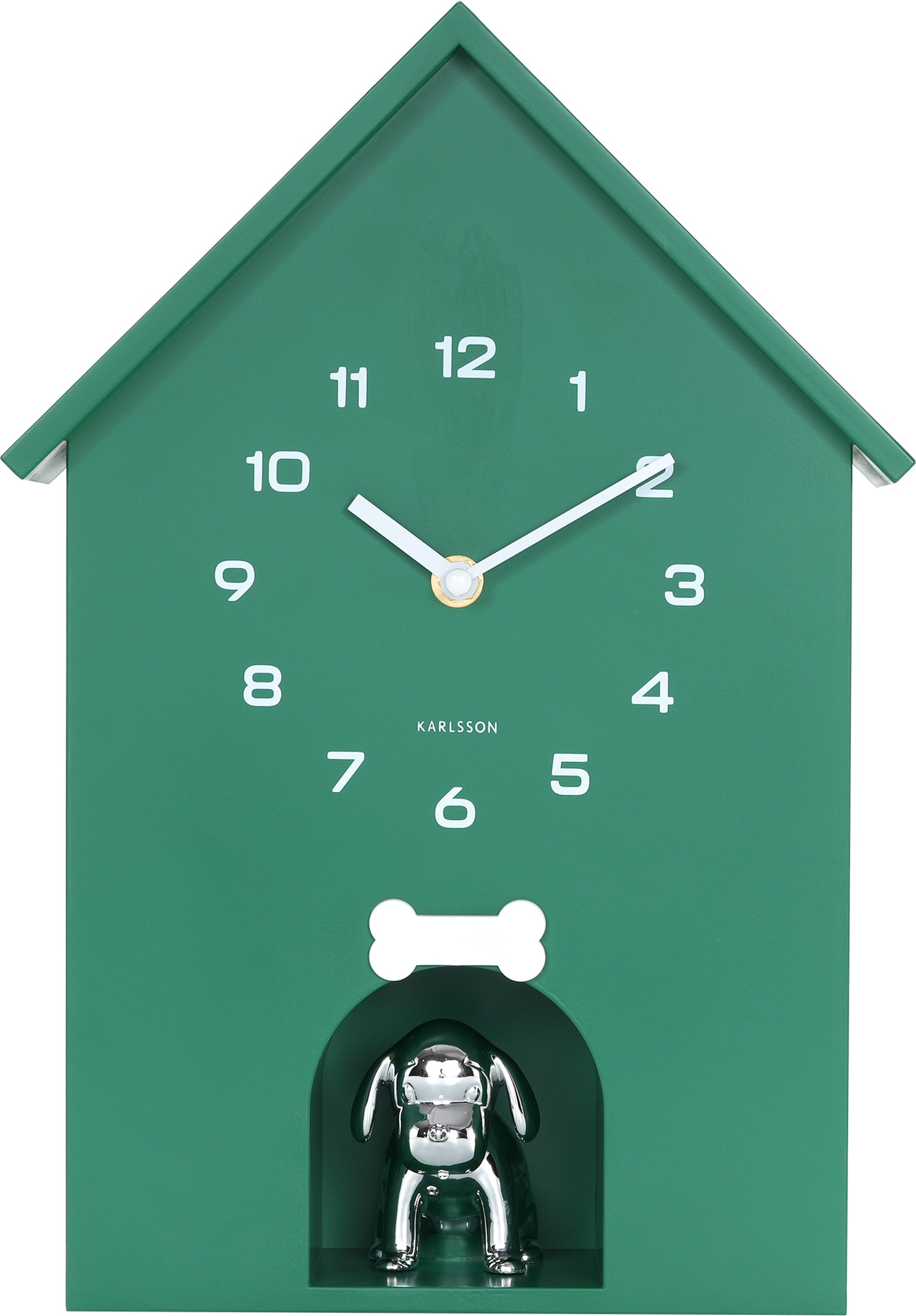 Zegar ścienny Dog House zielony