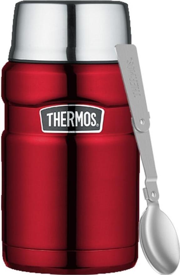 Termos obiadowy ze składaną łyżką Style 710 ml czerwony 2 el.
