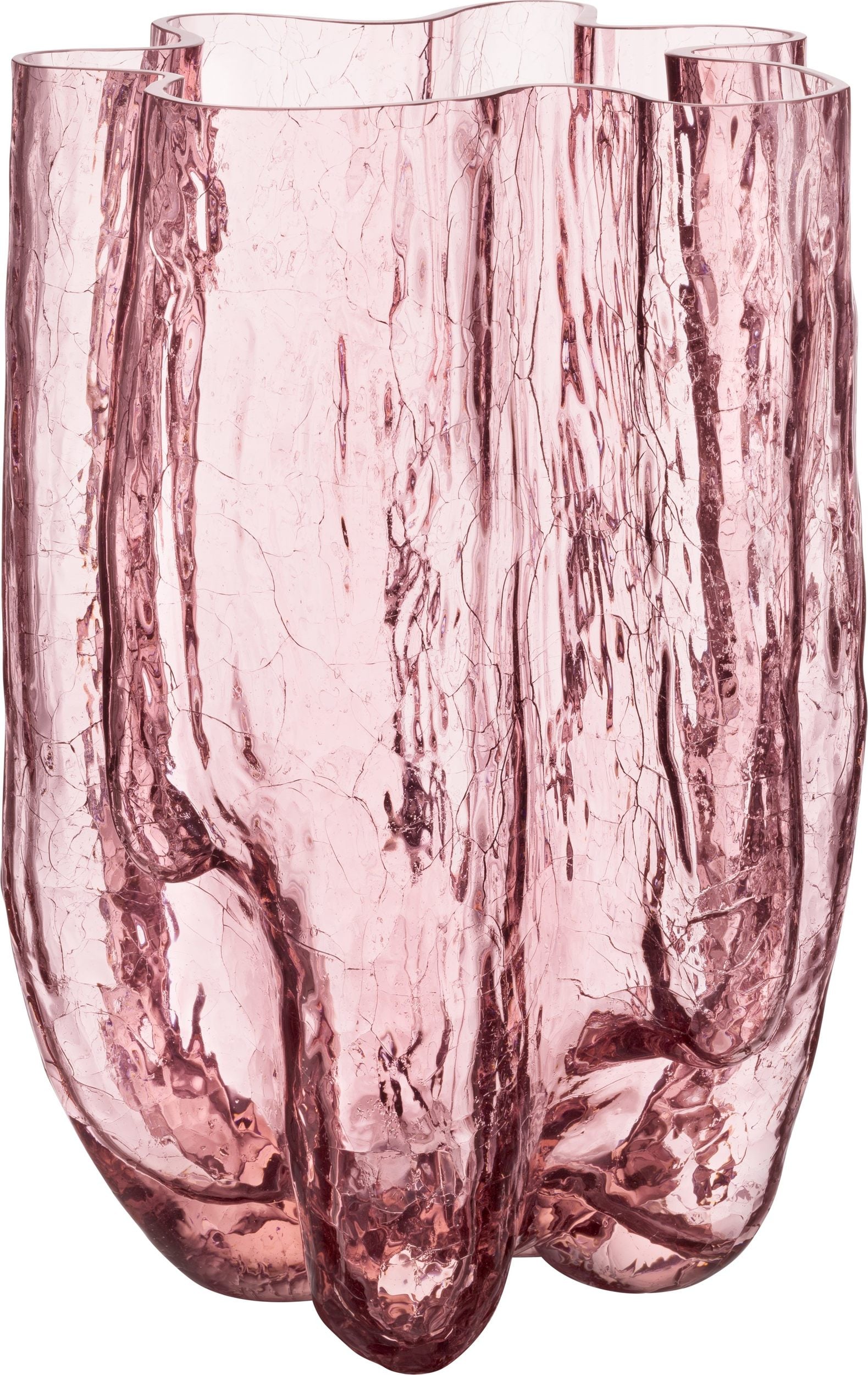 Wazon Crackle 37 cm różowy kryształowy