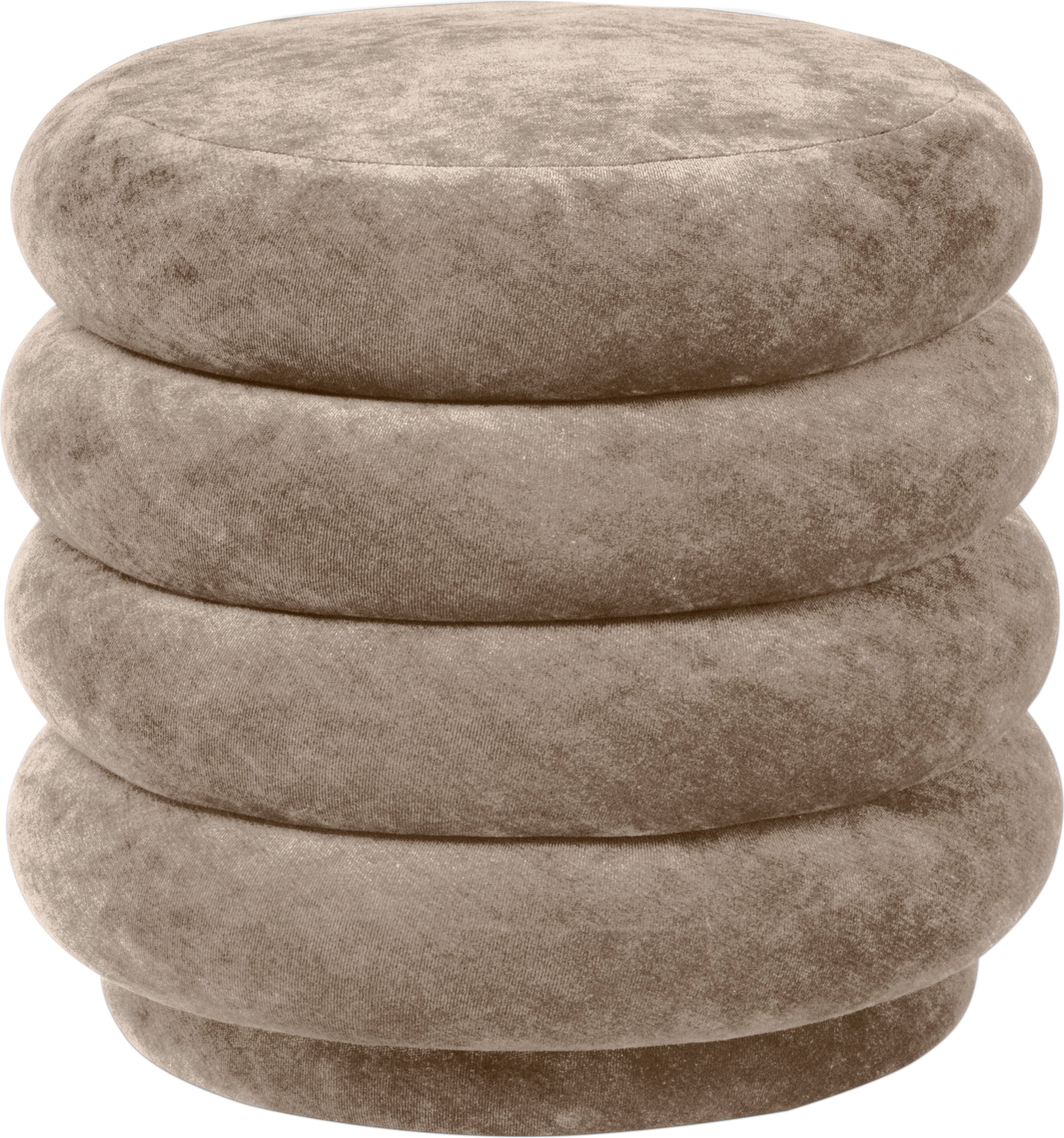 Puf Round Velvet beżowy