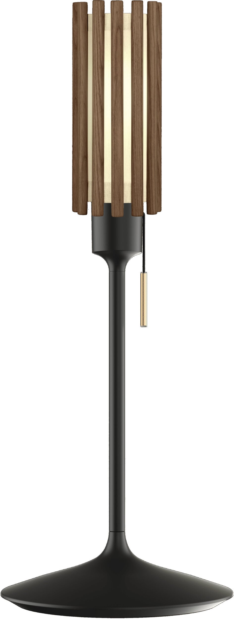 Lampa stołowa Komorebi 11 cm ciemny dąb z czarną podstawą