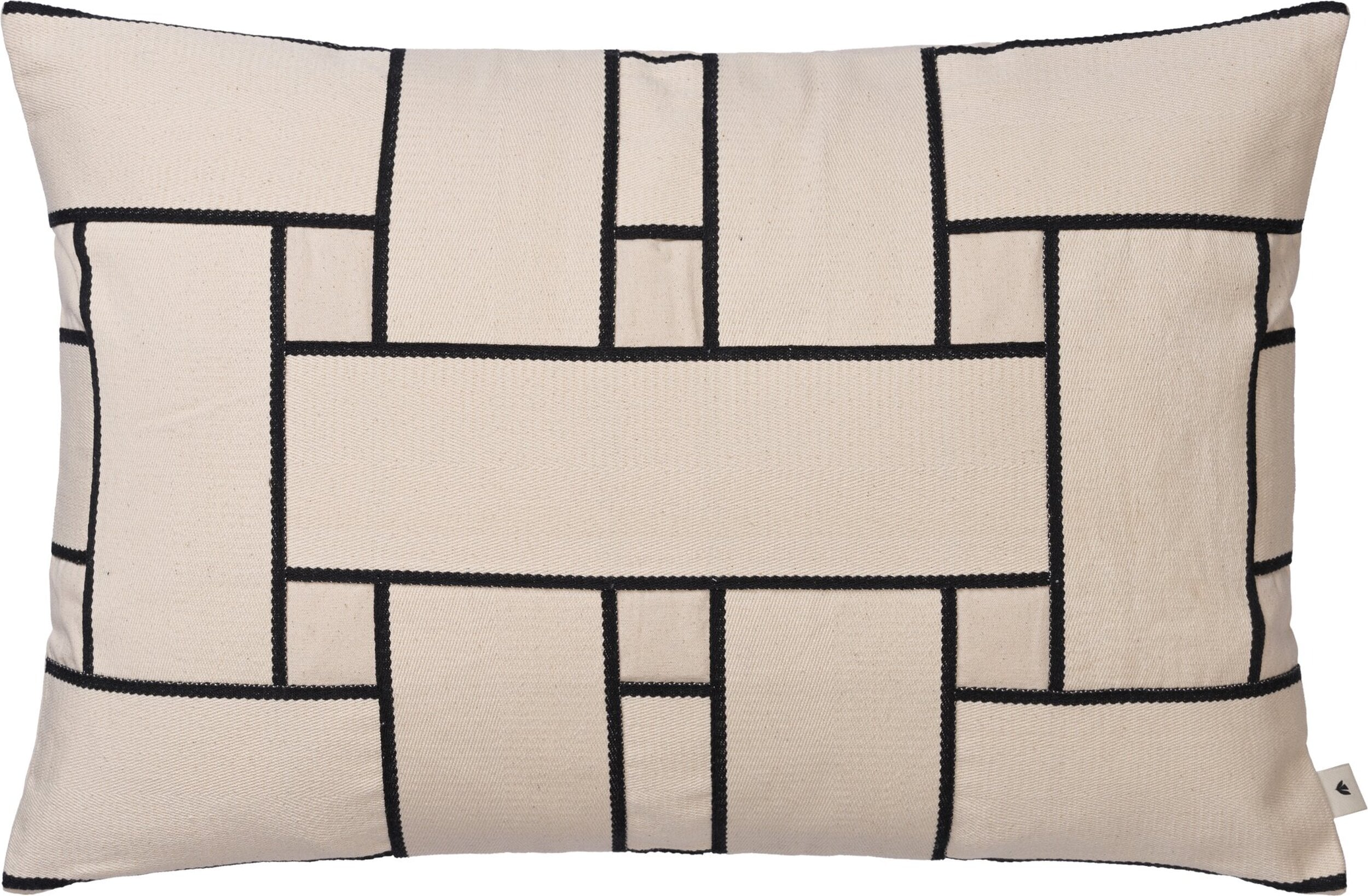 Poduszka Lattice Offset 40 x 60 cm kremowo-czarna