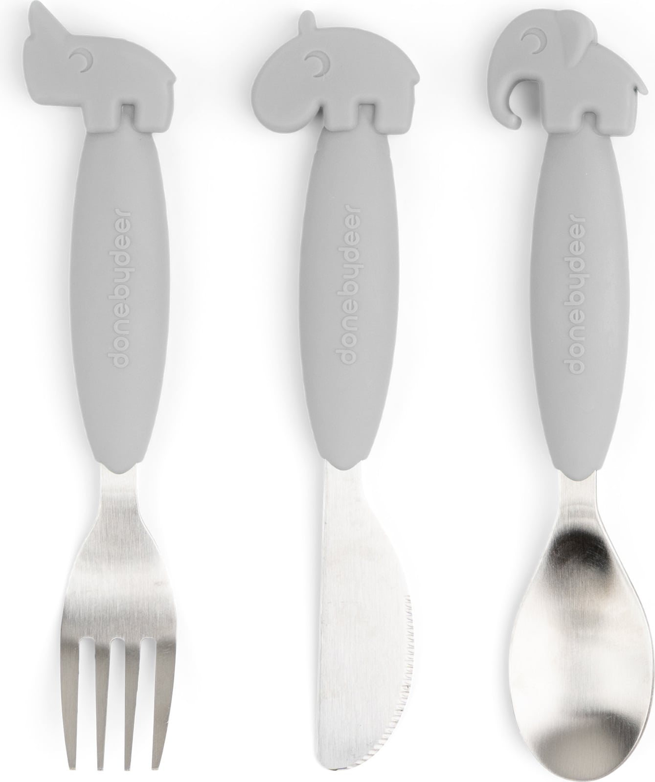 Sztućce dziecięce Easy Grip szare 3 el.