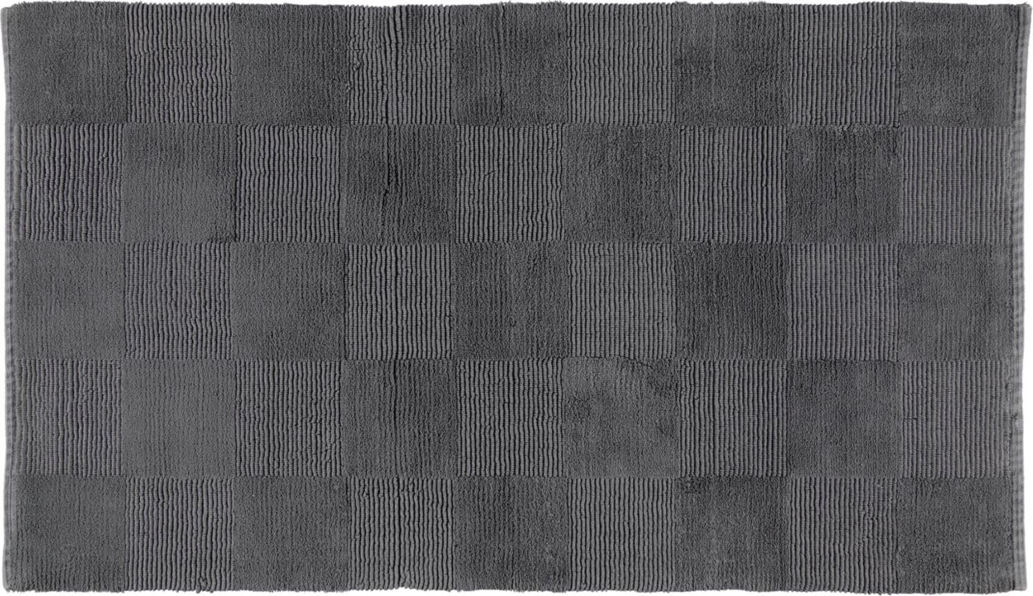 Dywanik łazienkowy Cawo szachownica 60 x 100 cm antracytowy tkany ręcznie