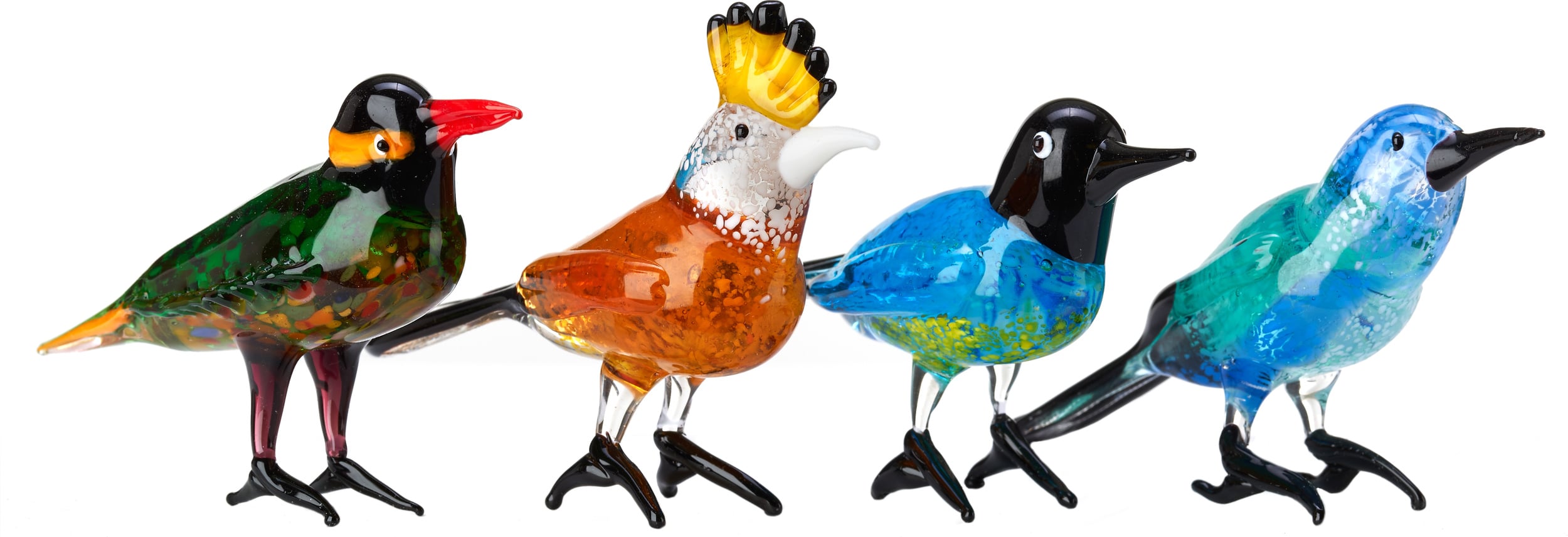 Dekoracje szklane Paradise Birds szklane 4 szt.