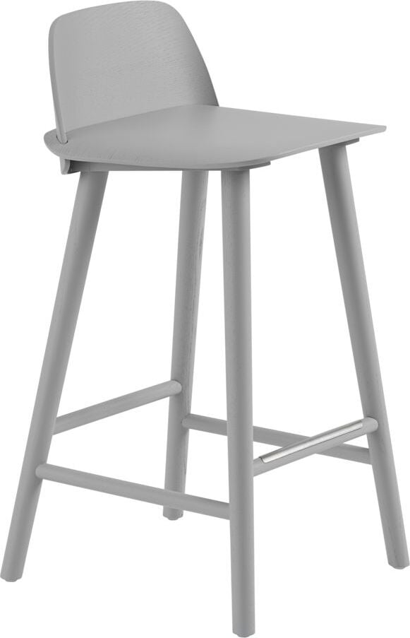 Stołek Nerd 65 cm szary z ochraniaczem na podnóżek