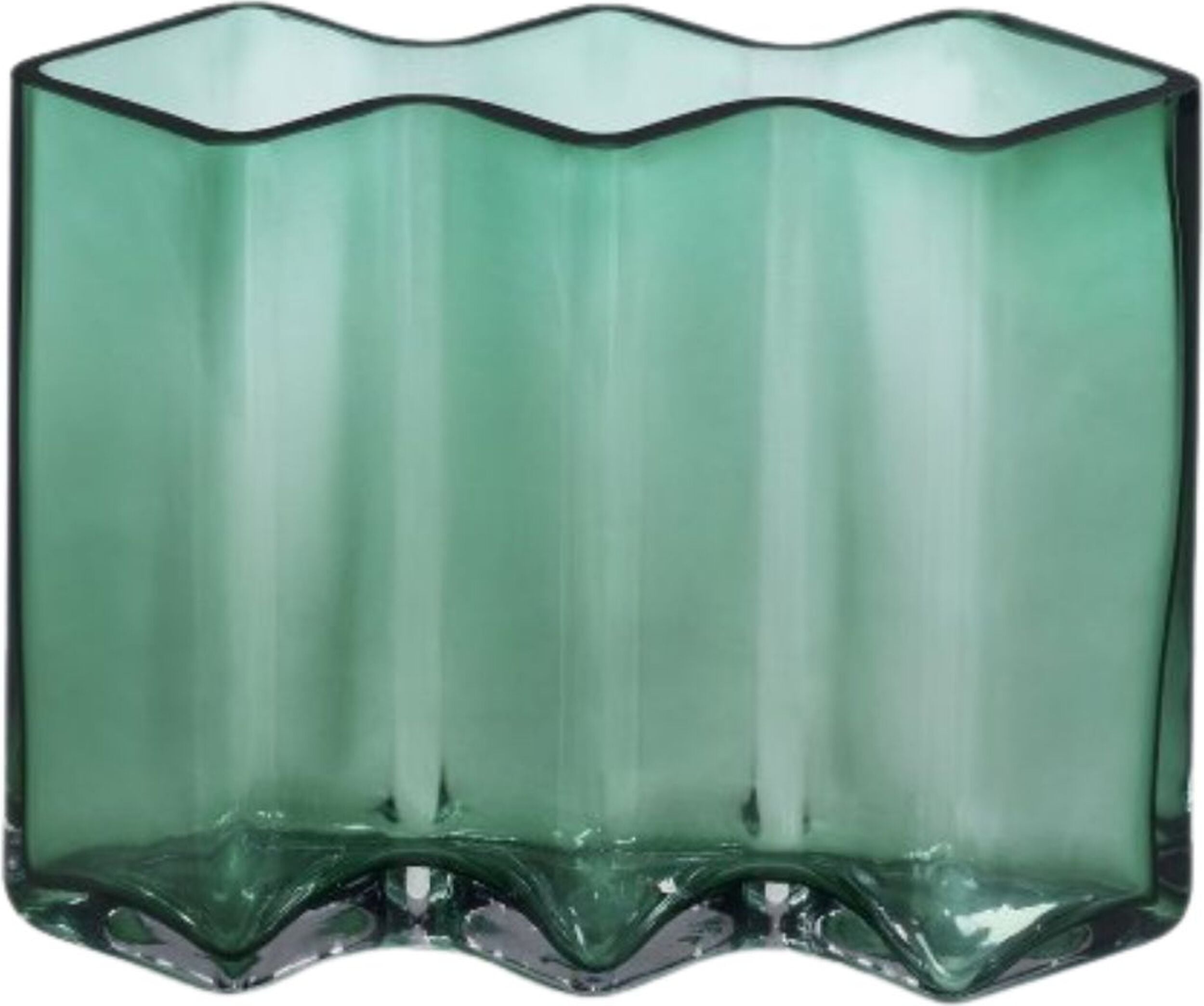 Wazon Row 3 niski transparentny zielony