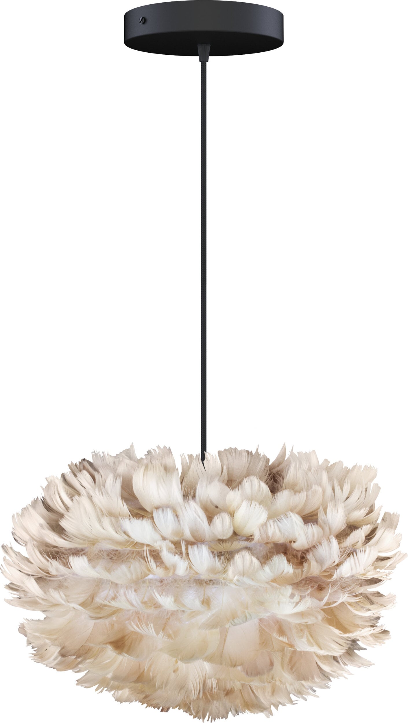 Lampa wisząca Eos 45 cm jasnobrązowa z czarną rozetą