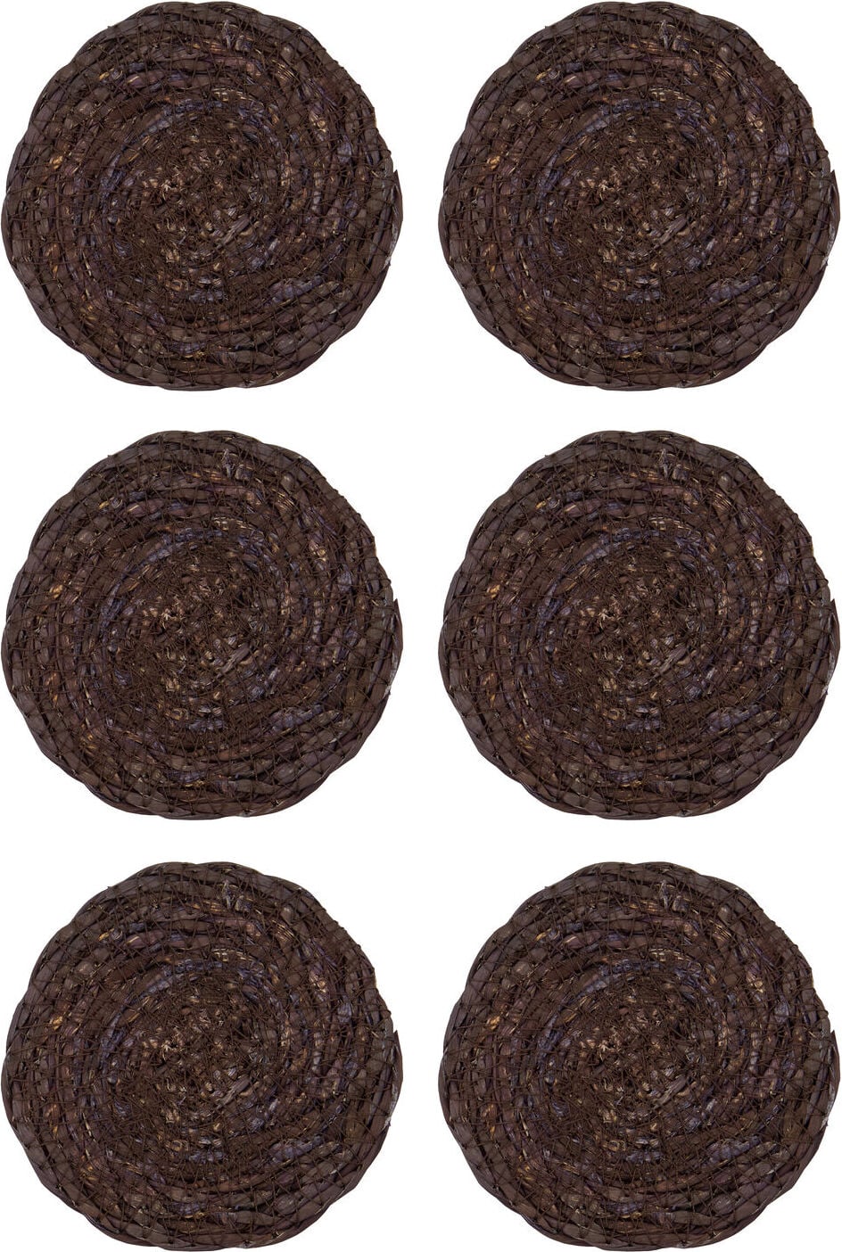 Podkładki pod szklanki House Doctor brązowe z trawy morskiej 6 szt.
