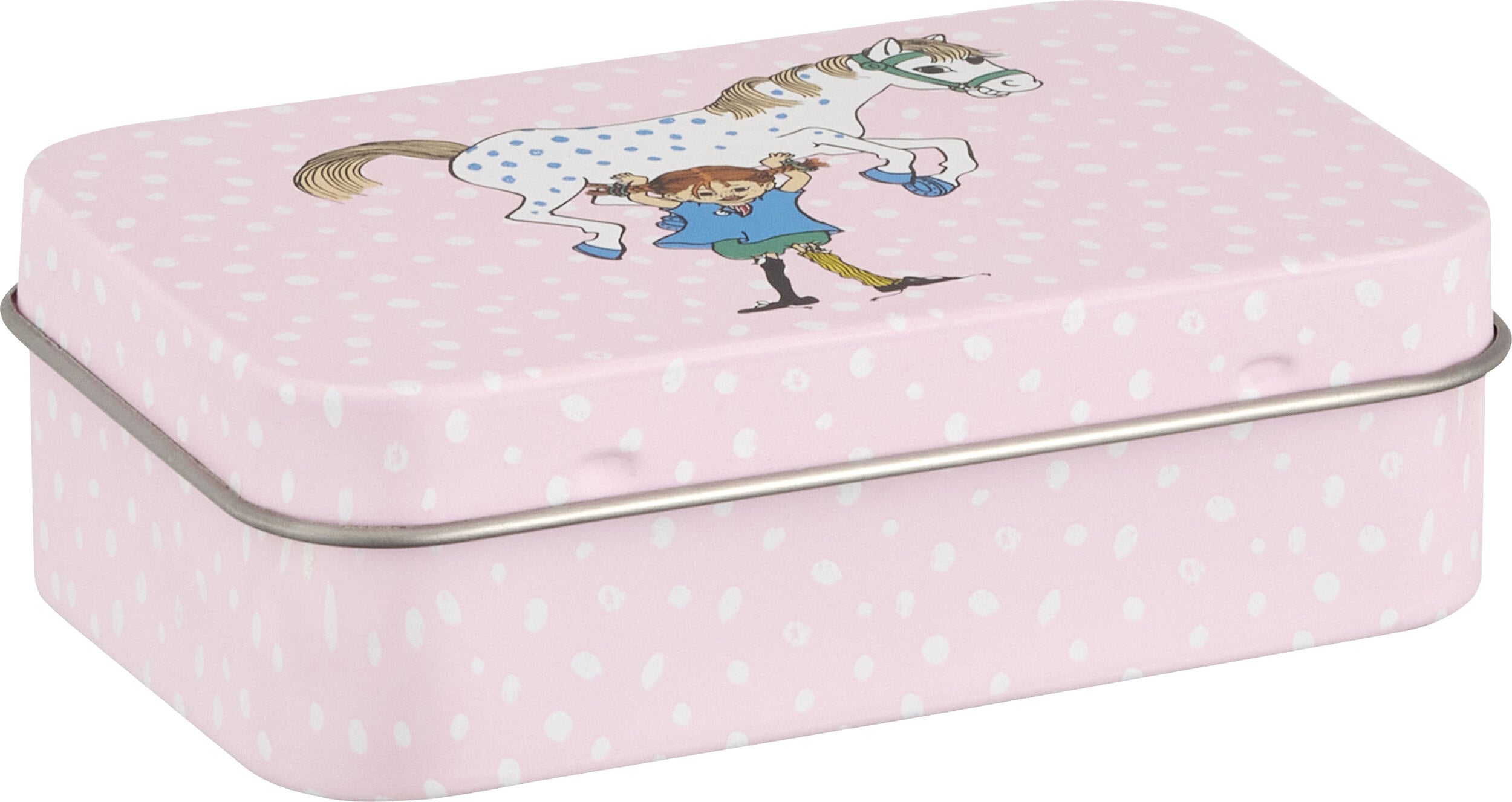 Pojemnik do przechowywania Pippi Pończoszanka Pippi and the Horse 10 x 6 5 cm różowy