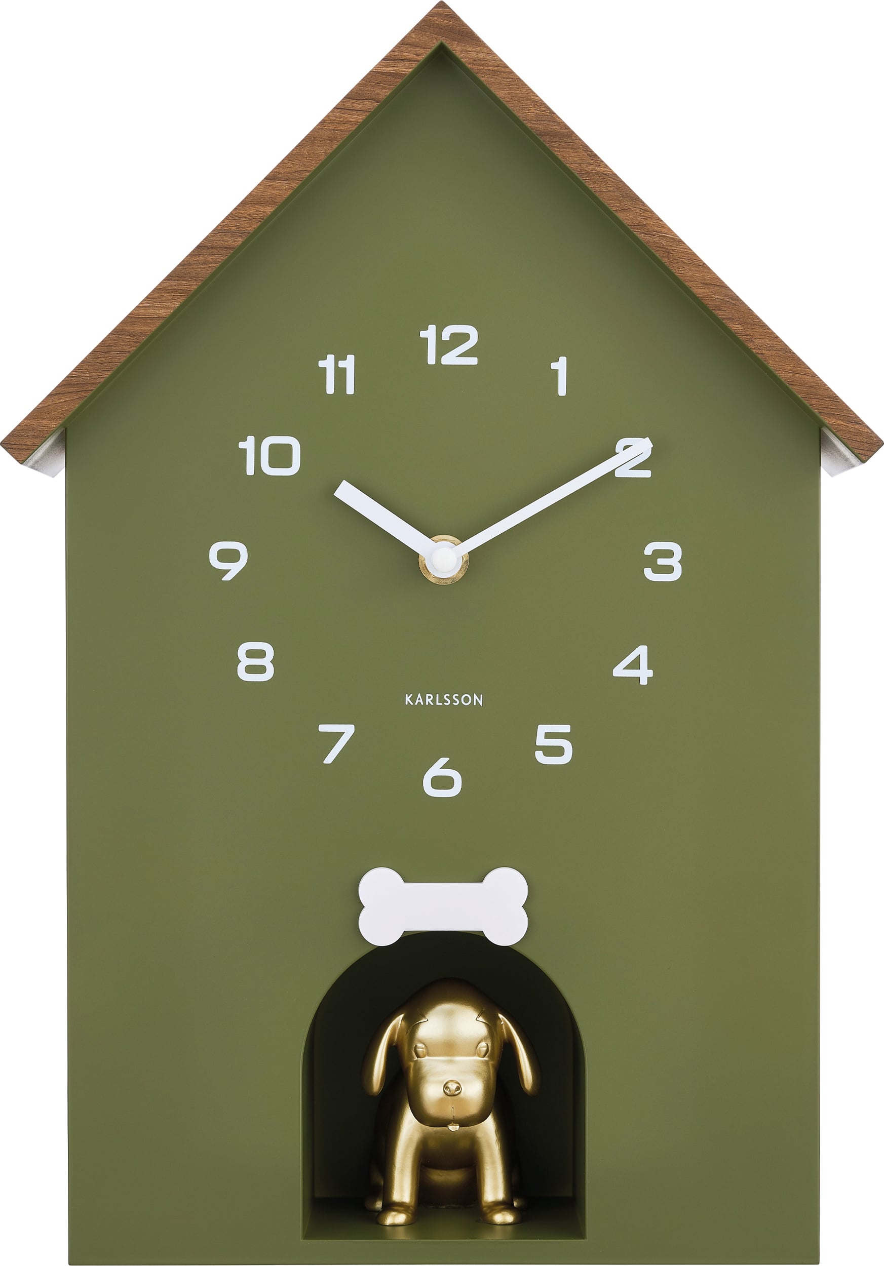 Zegar ścienny Dog House oliwkowy