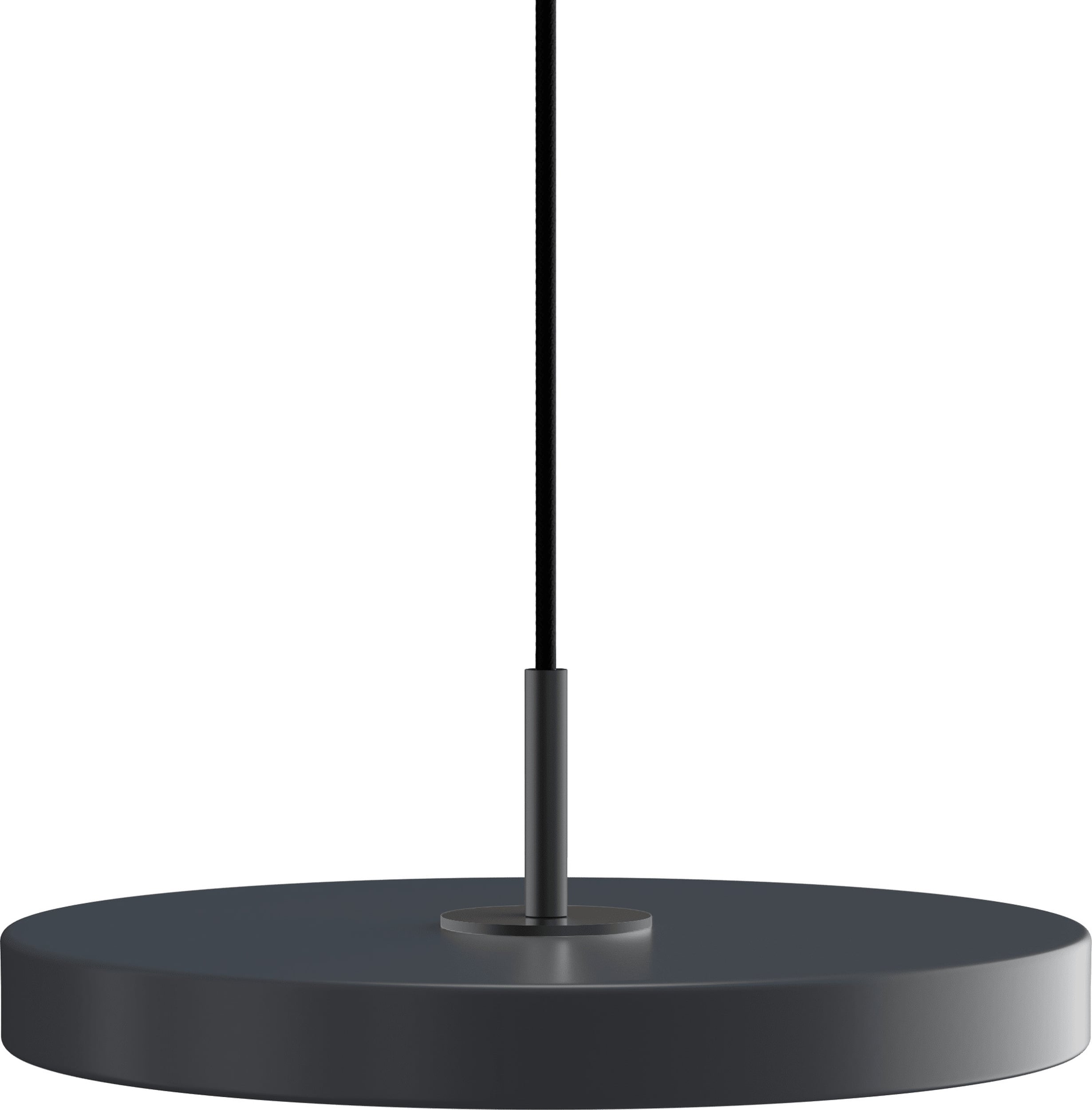 Lampa wisząca Asteria Plus 31 cm antracytowa szarość z czarnym mocowaniem