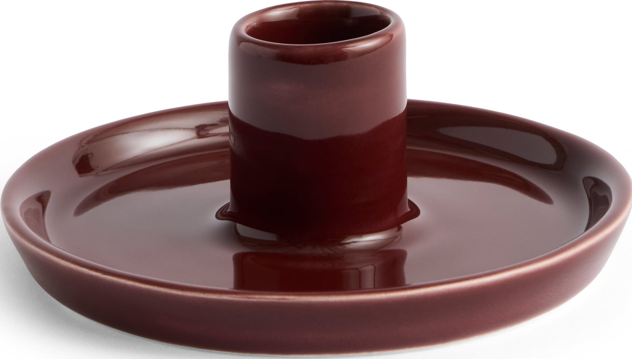 Świecznik na klasyczną świecę Disc 10 cm brązowy