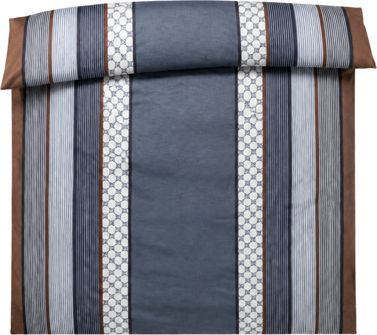 Poszewka na kołdrę Cornflower Stripes 155 x 220 cm Deep Ocean z bawełny satynowej